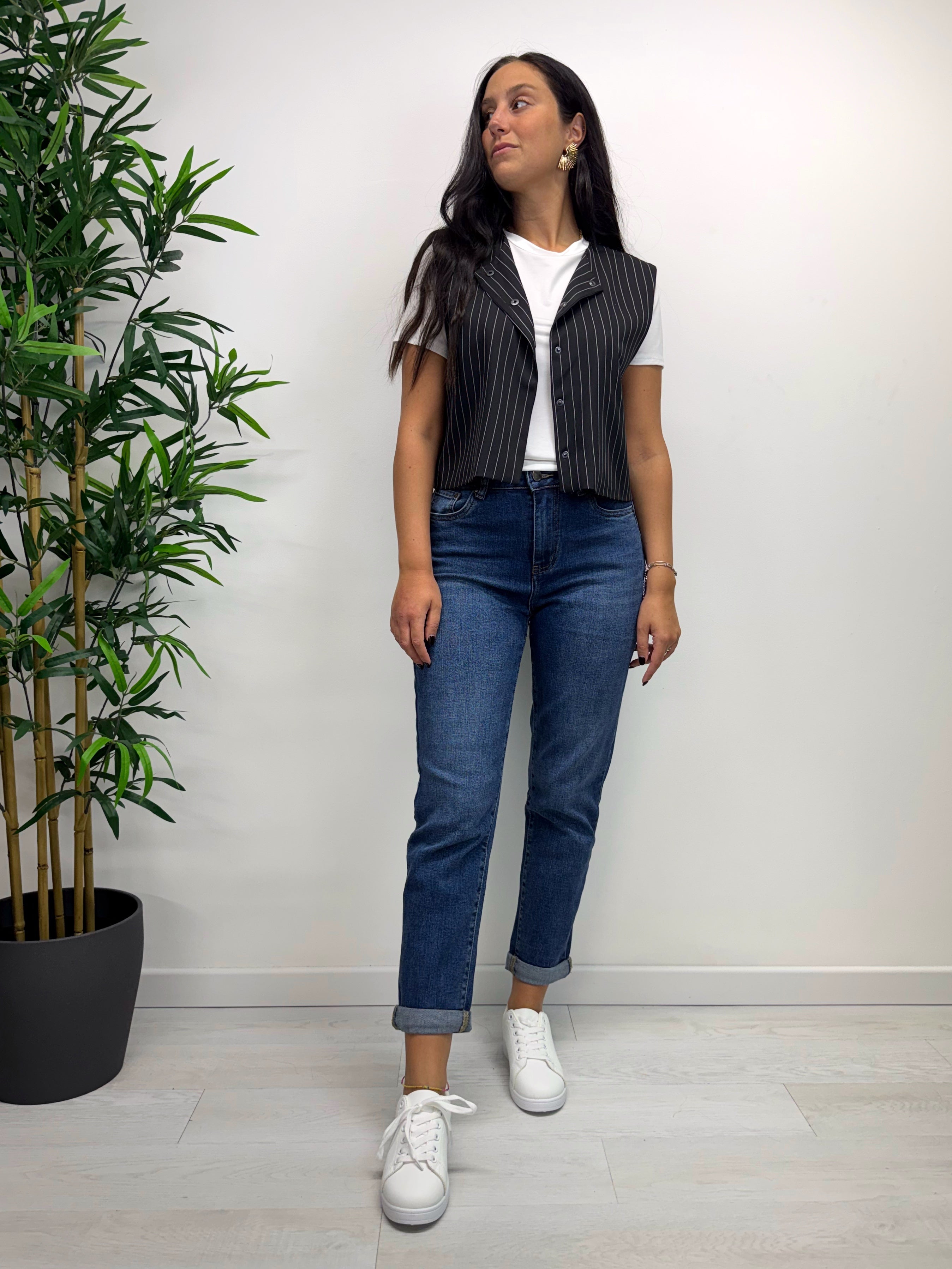 Jeans momfit lavaggio medio