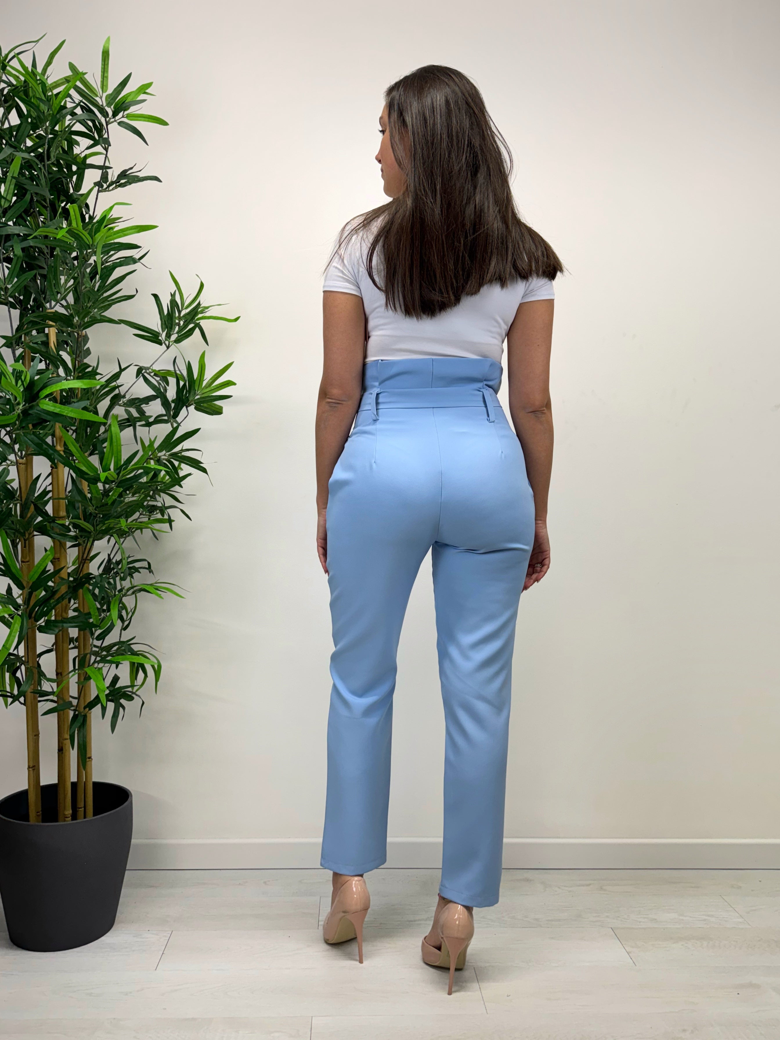 Pantaloni fiocco azzurro