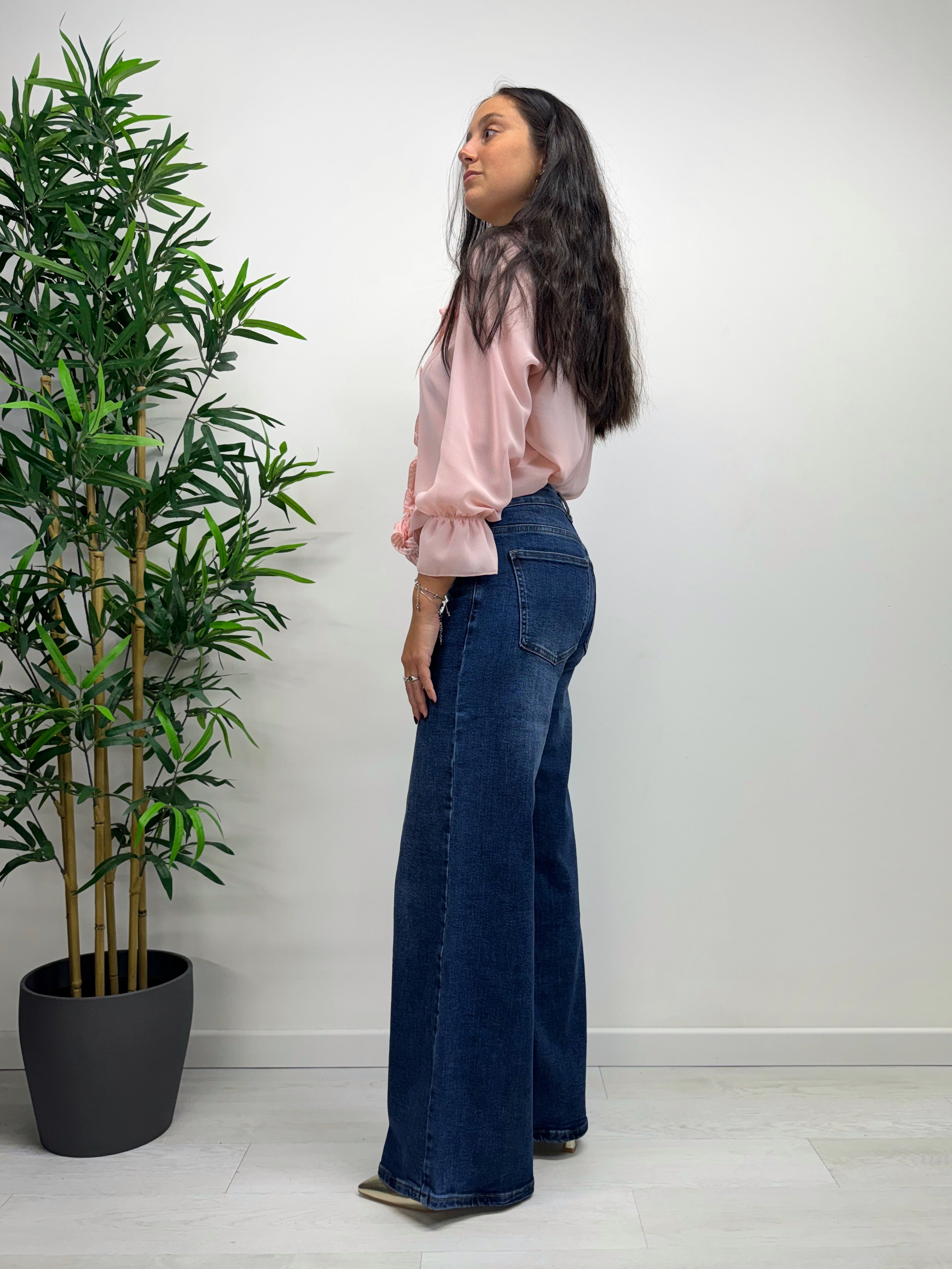 Jeans a palazzo lavaggio medio