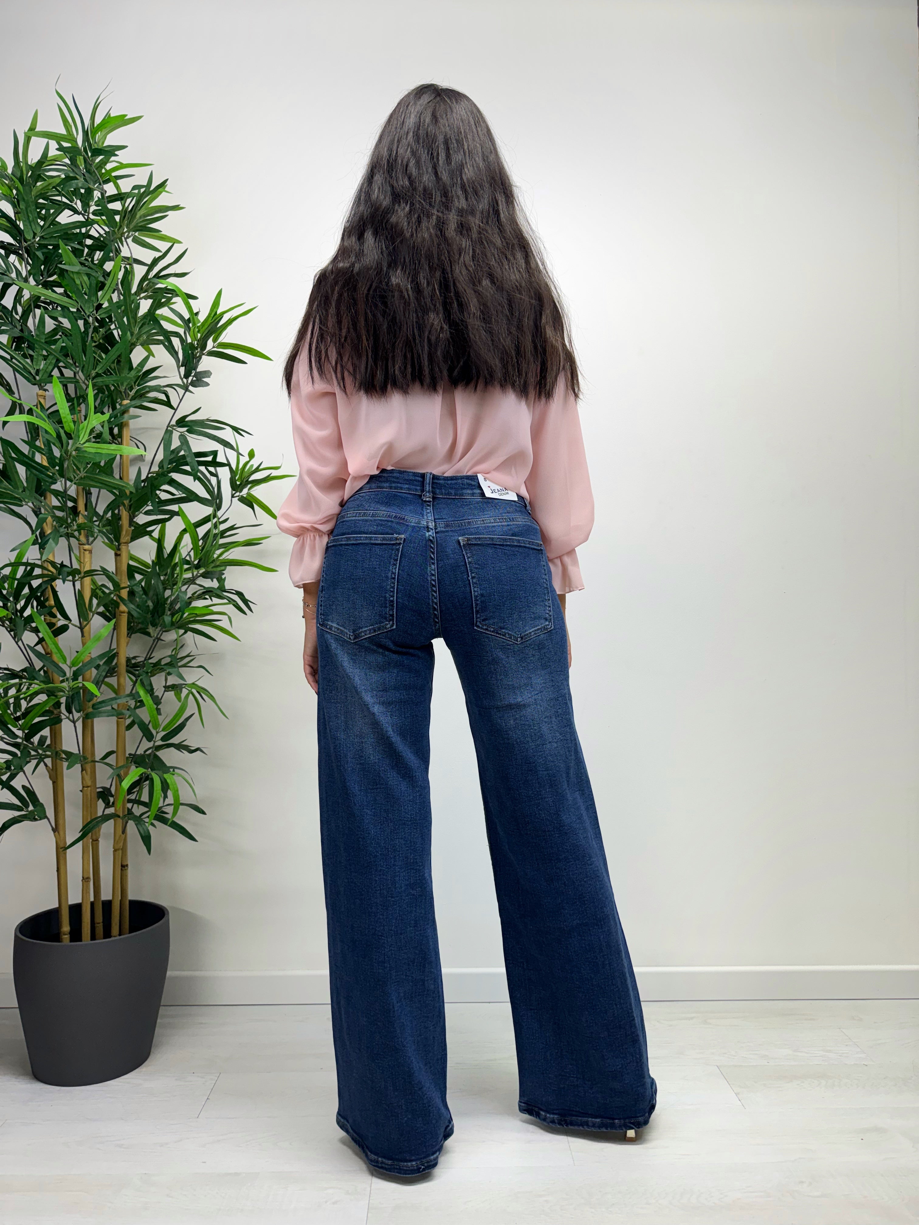 Jeans a palazzo lavaggio medio