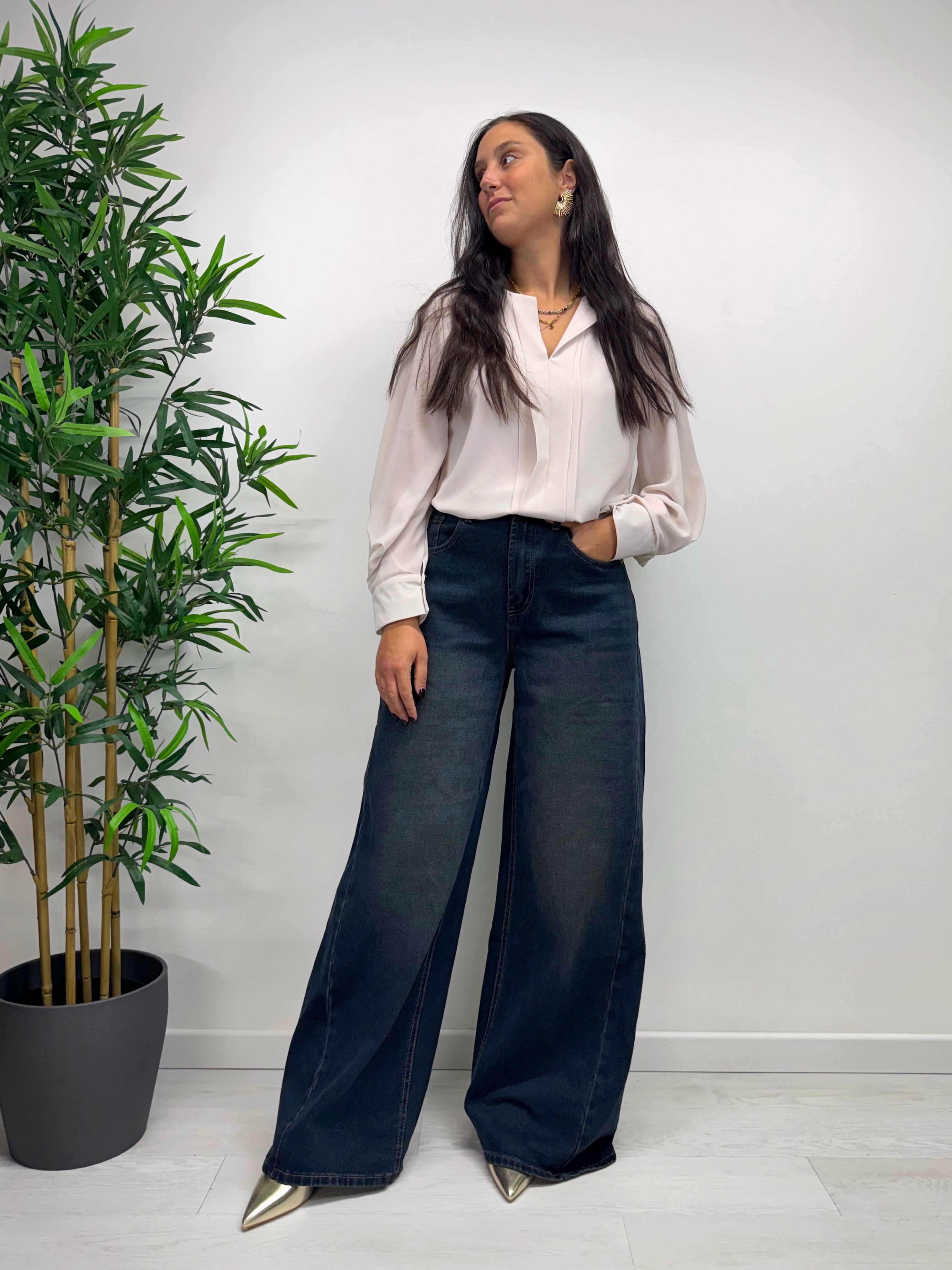 Jeans a palazzo lavaggio vintage