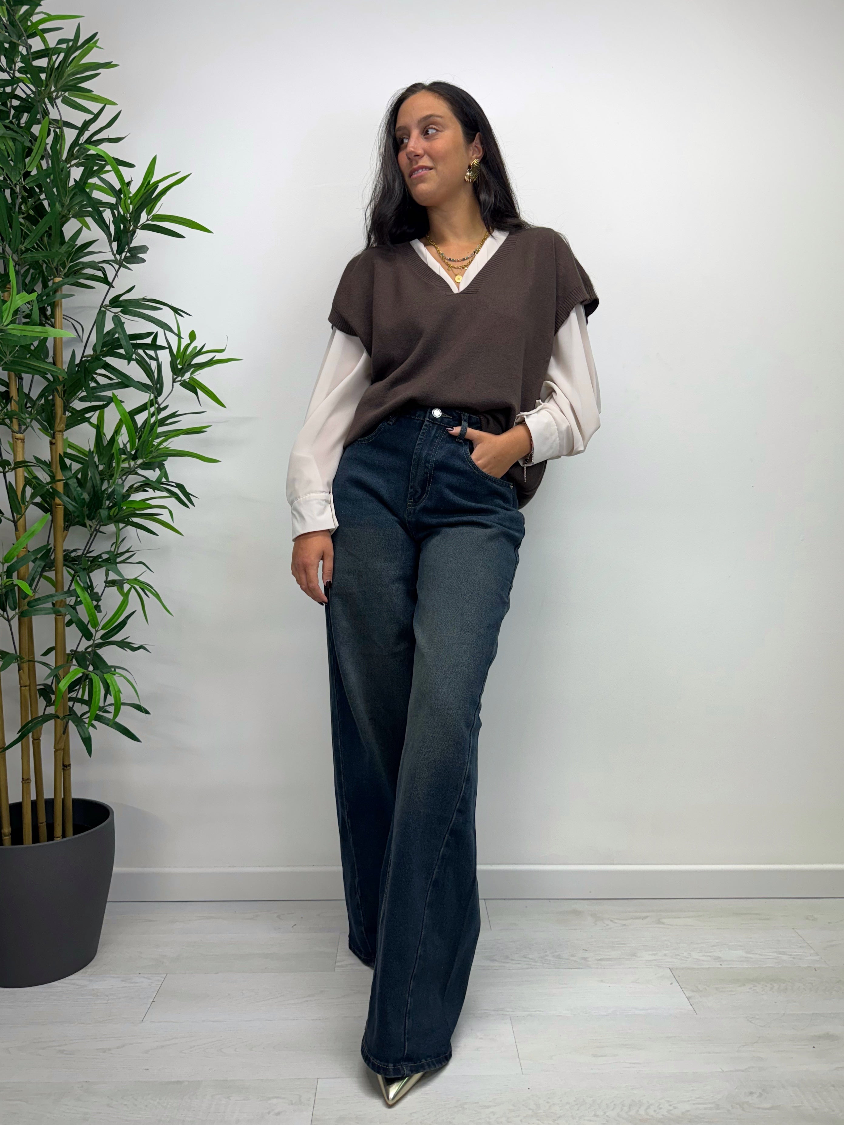 Jeans a palazzo lavaggio vintage