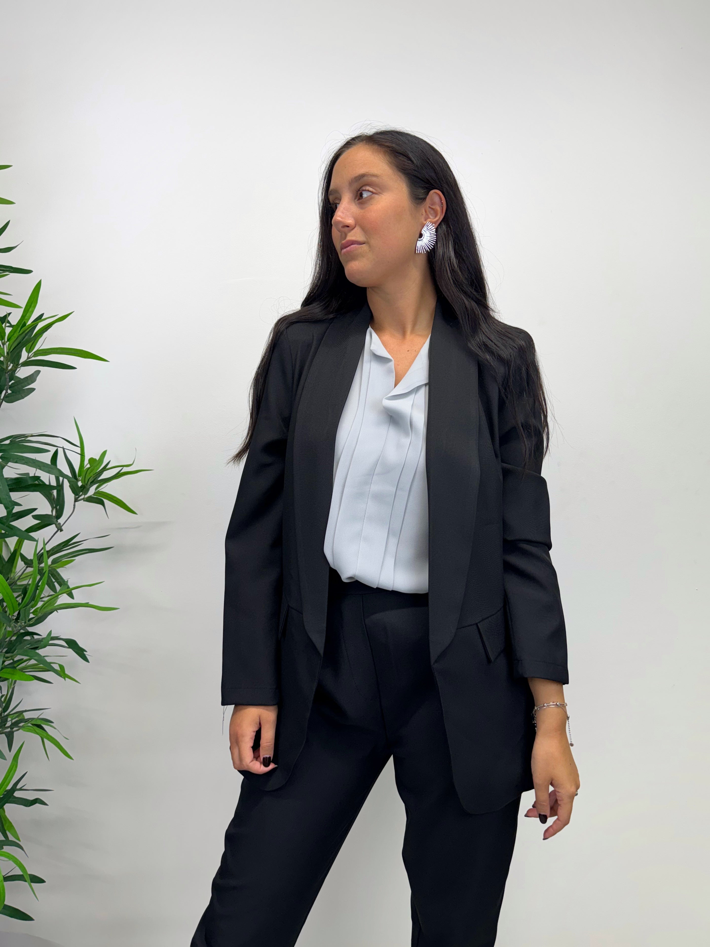 Blazer MARGARET manica lunga nero