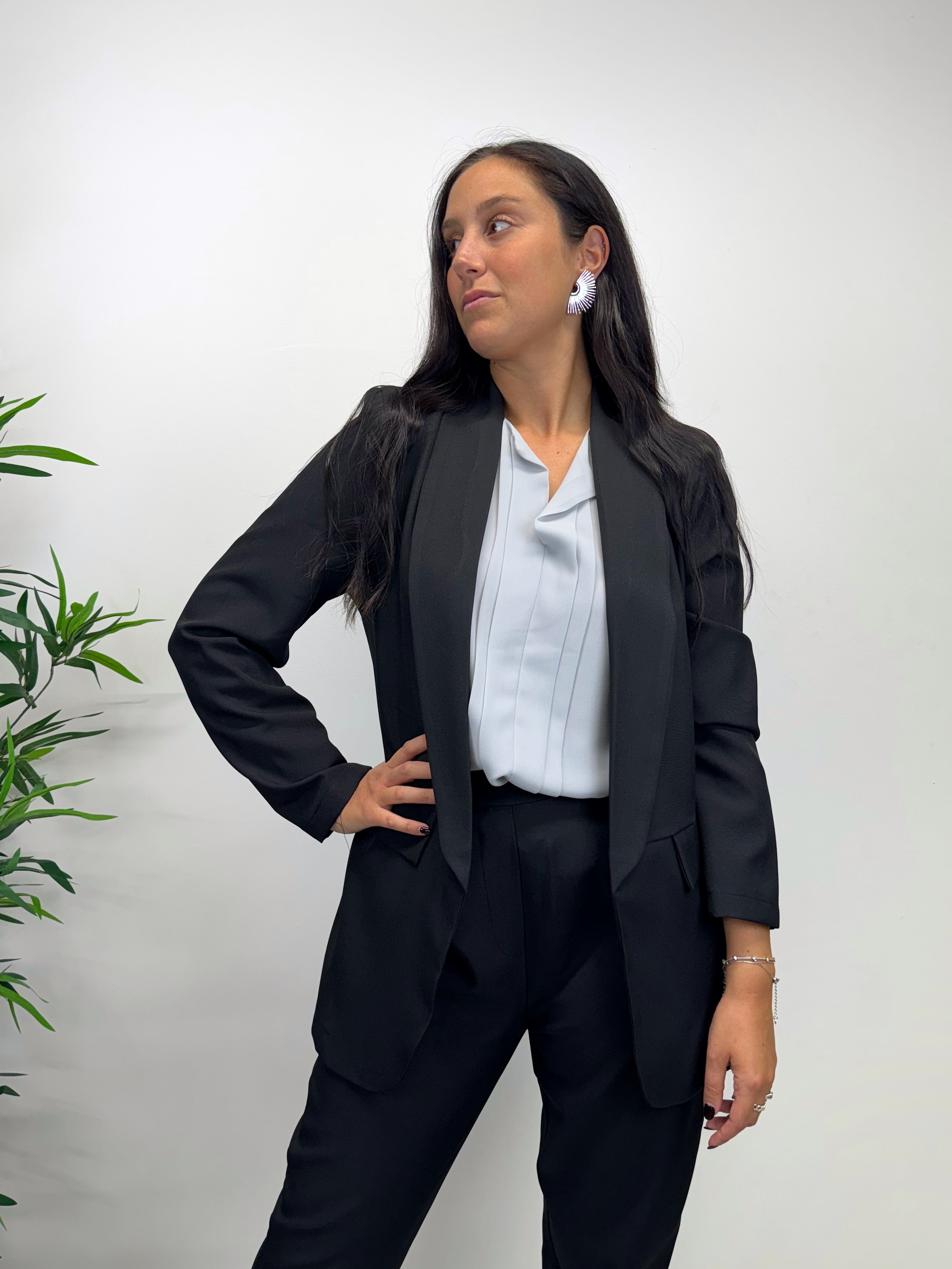 Blazer MARGARET manica lunga nero