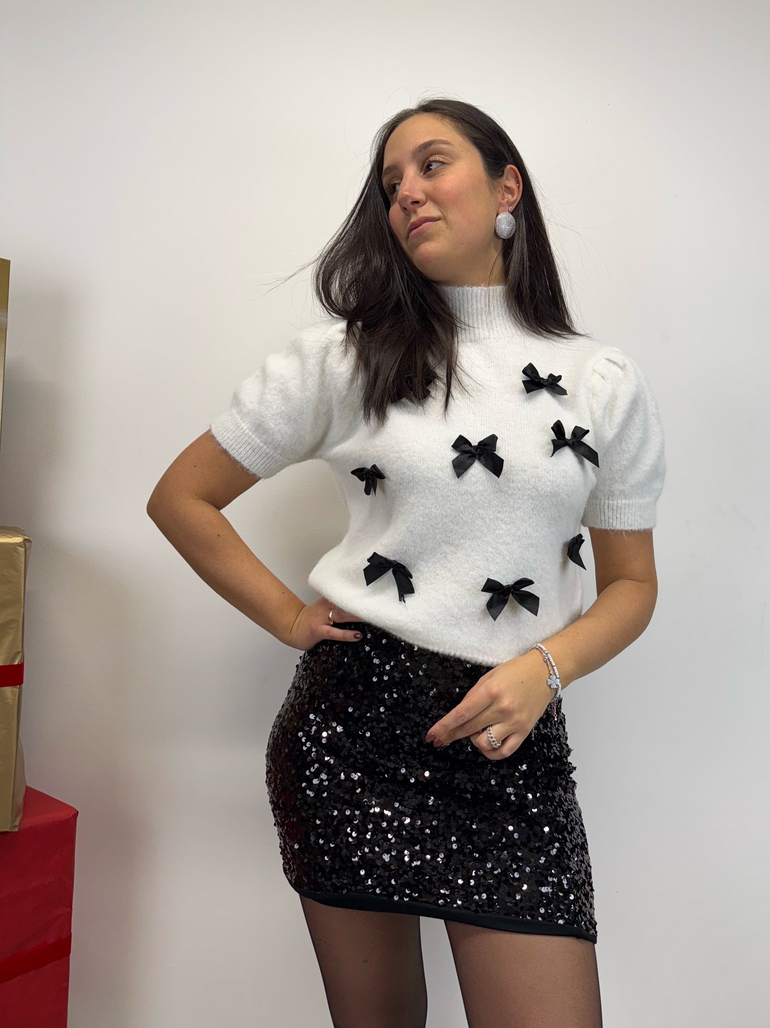 Mini in paillettes nera