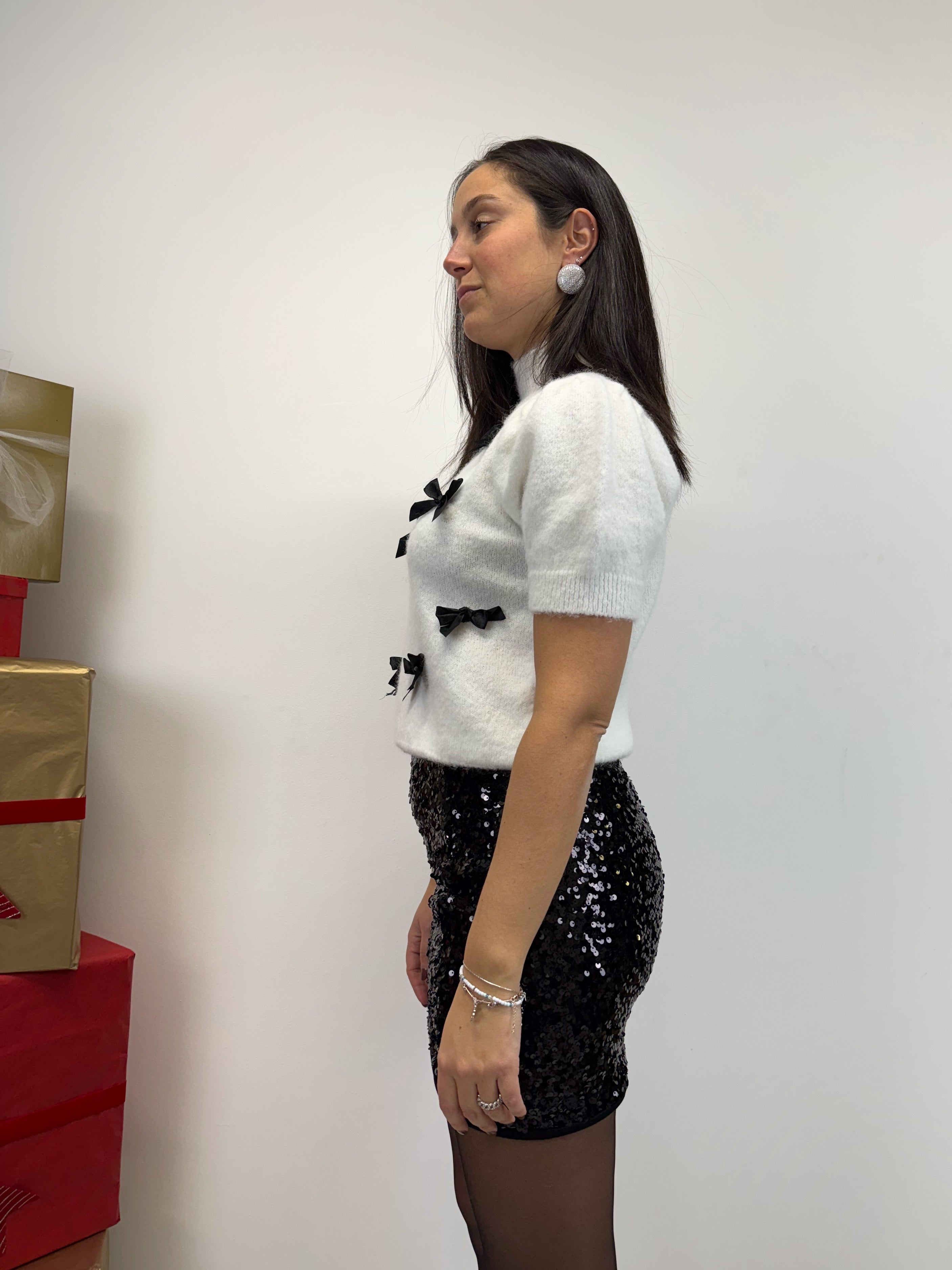 Mini in paillettes nera