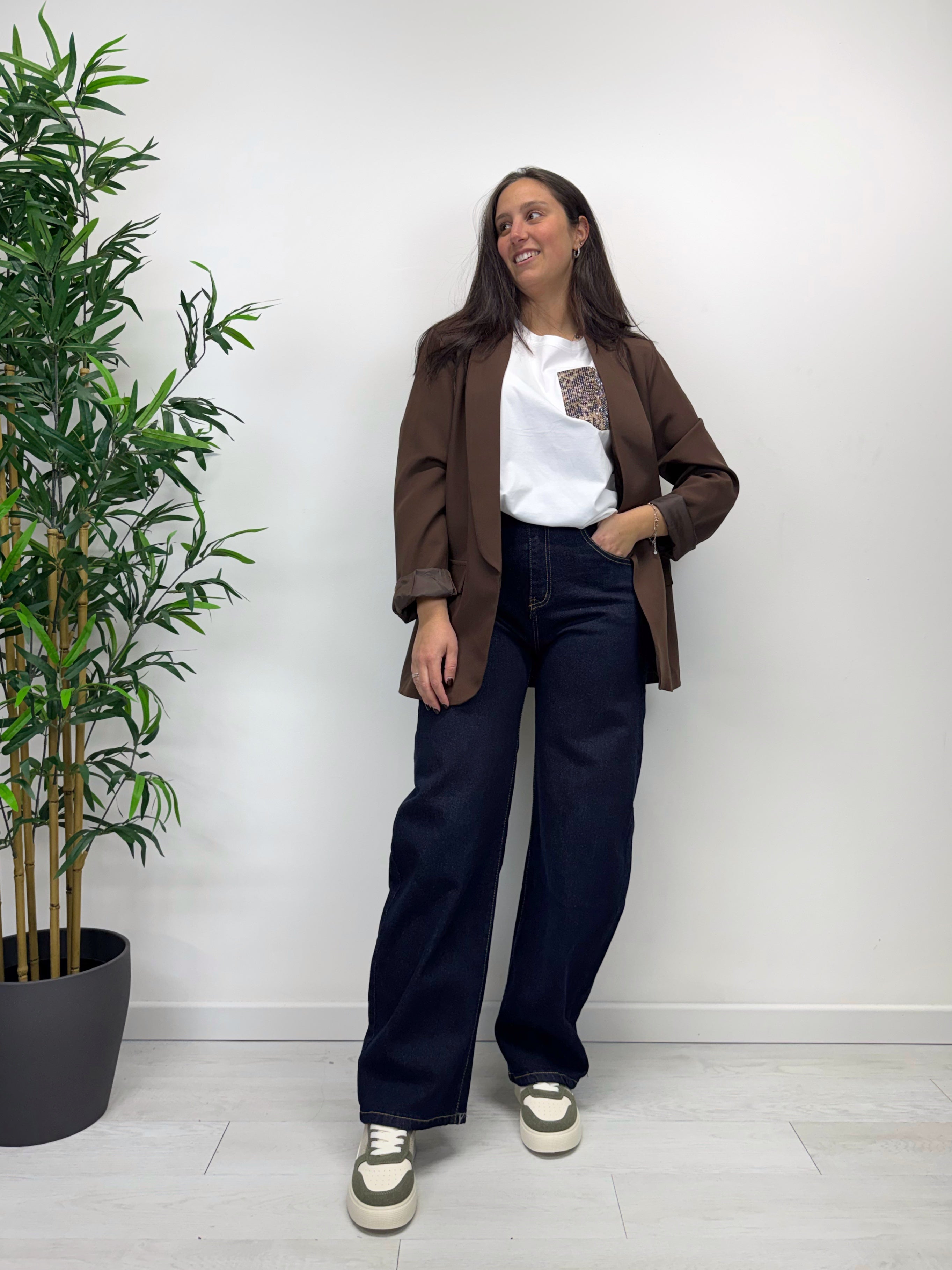 Jeans barrel denim scuro