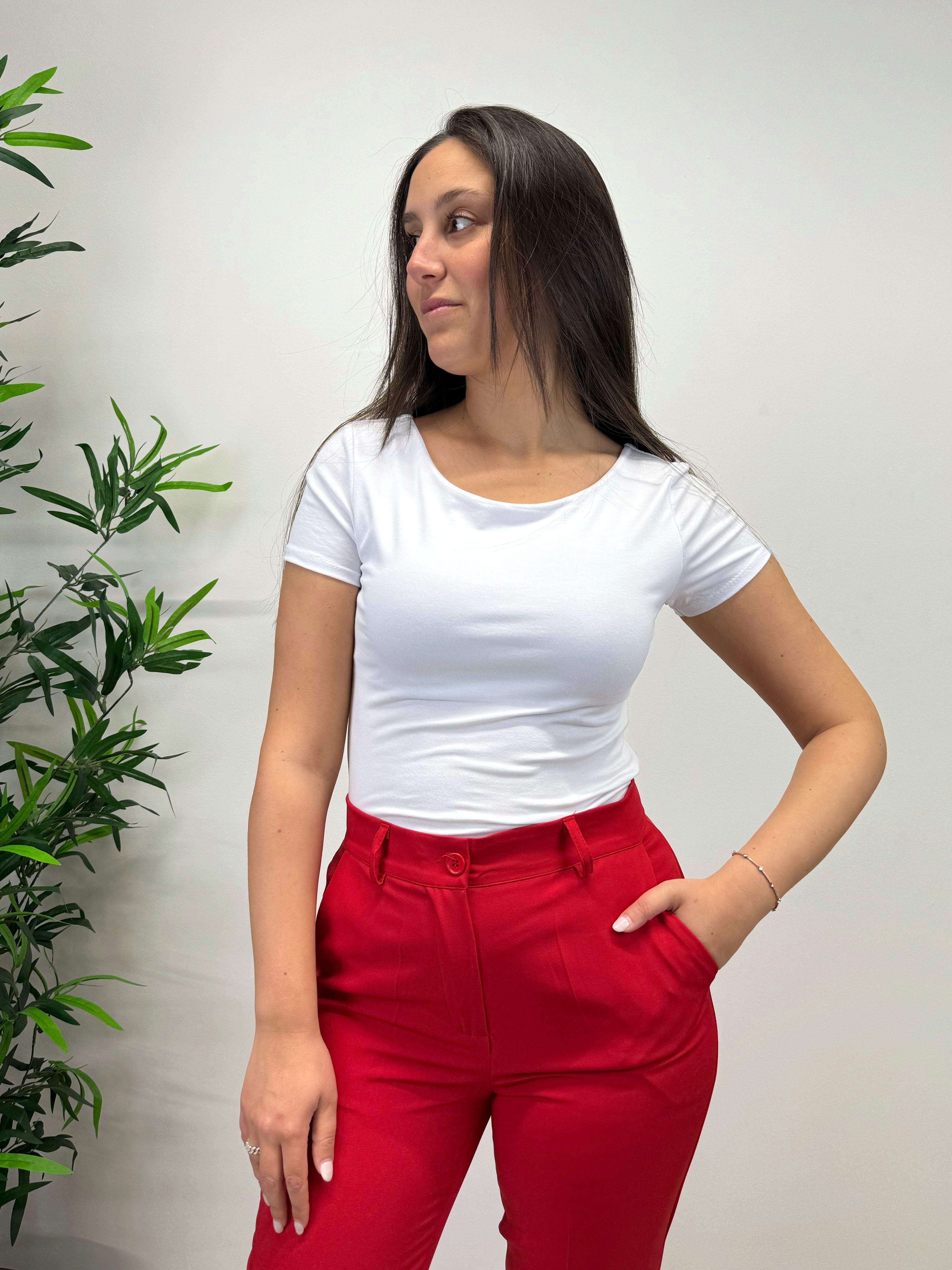 T-shirt scollo tondo +colori