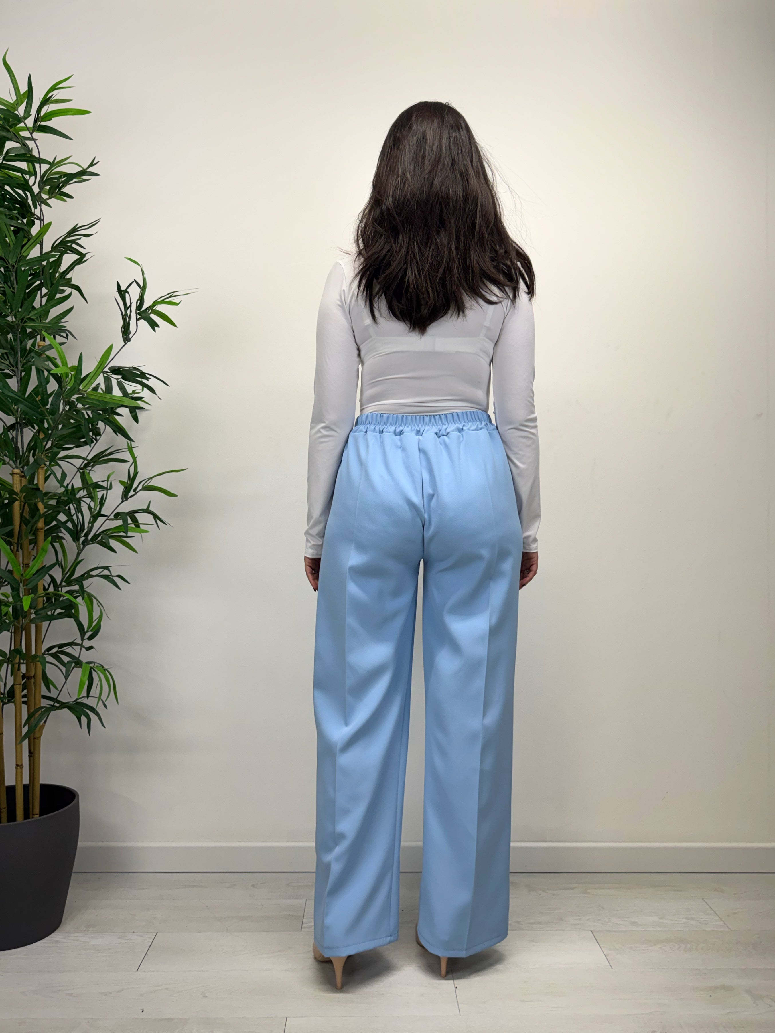 Pantaloni a palazzo DORA celeste