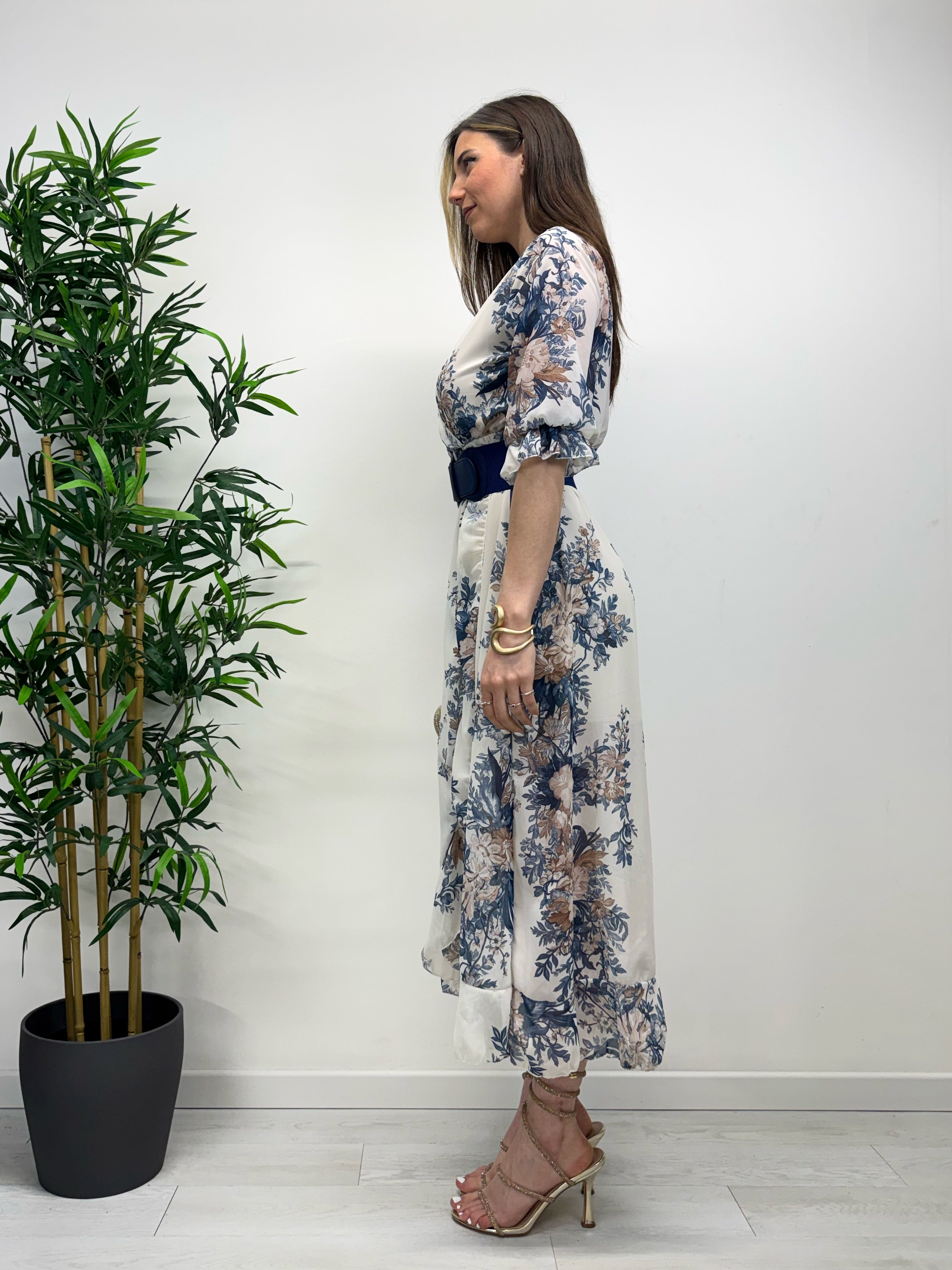 Abito MELISSA bianco e blu