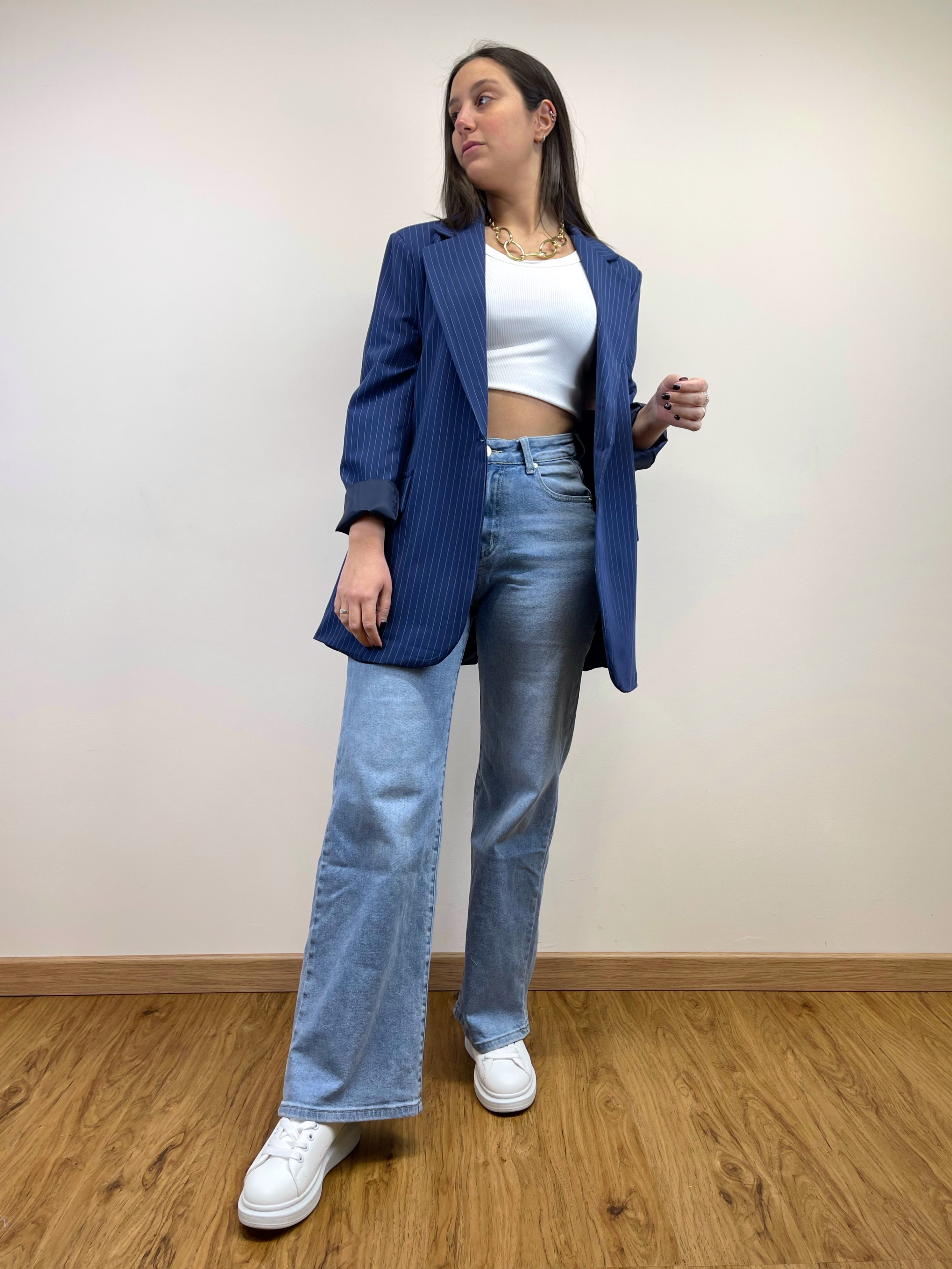 Jeans a palazzo denim chiaro