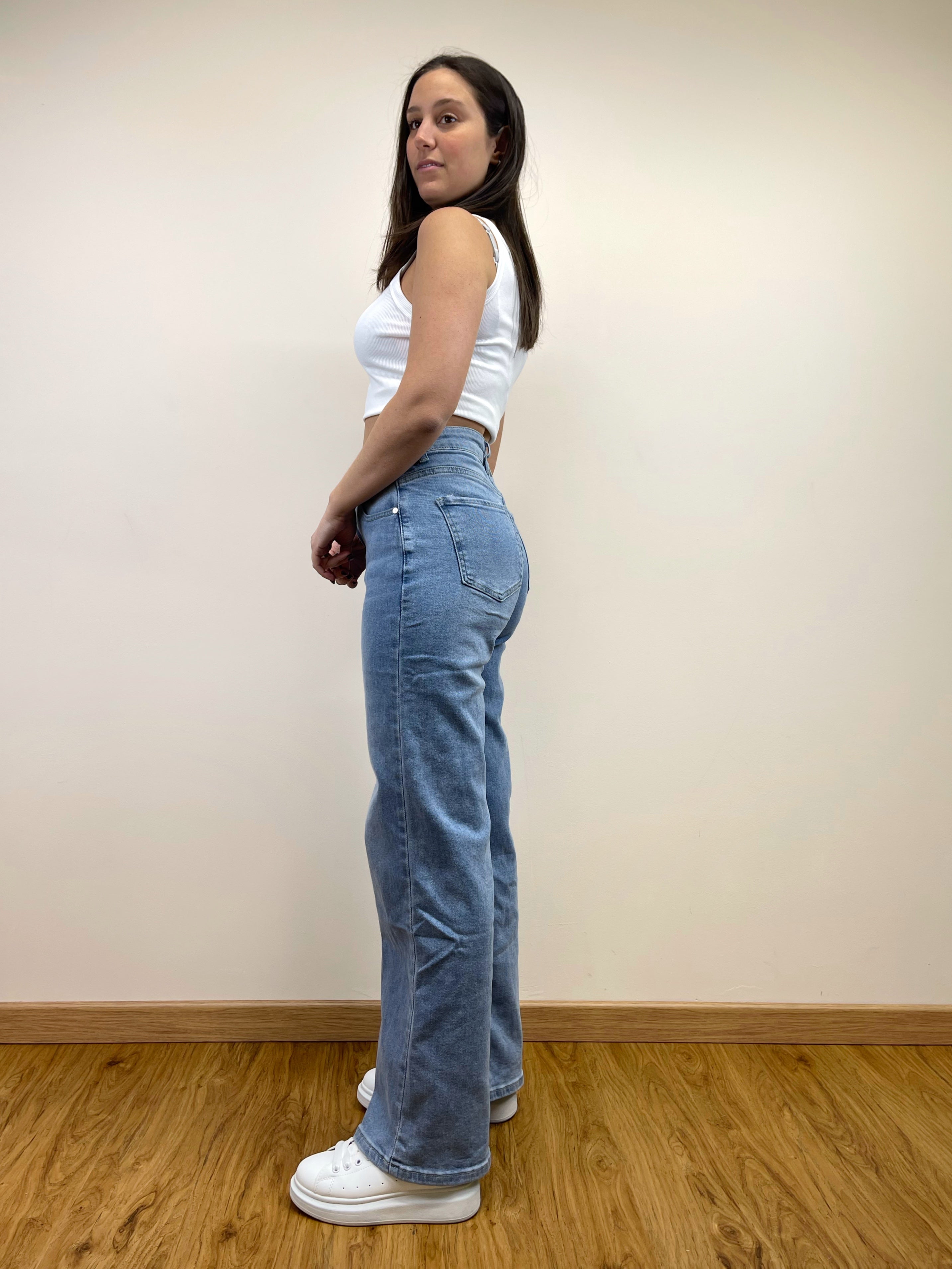 Jeans a palazzo denim chiaro