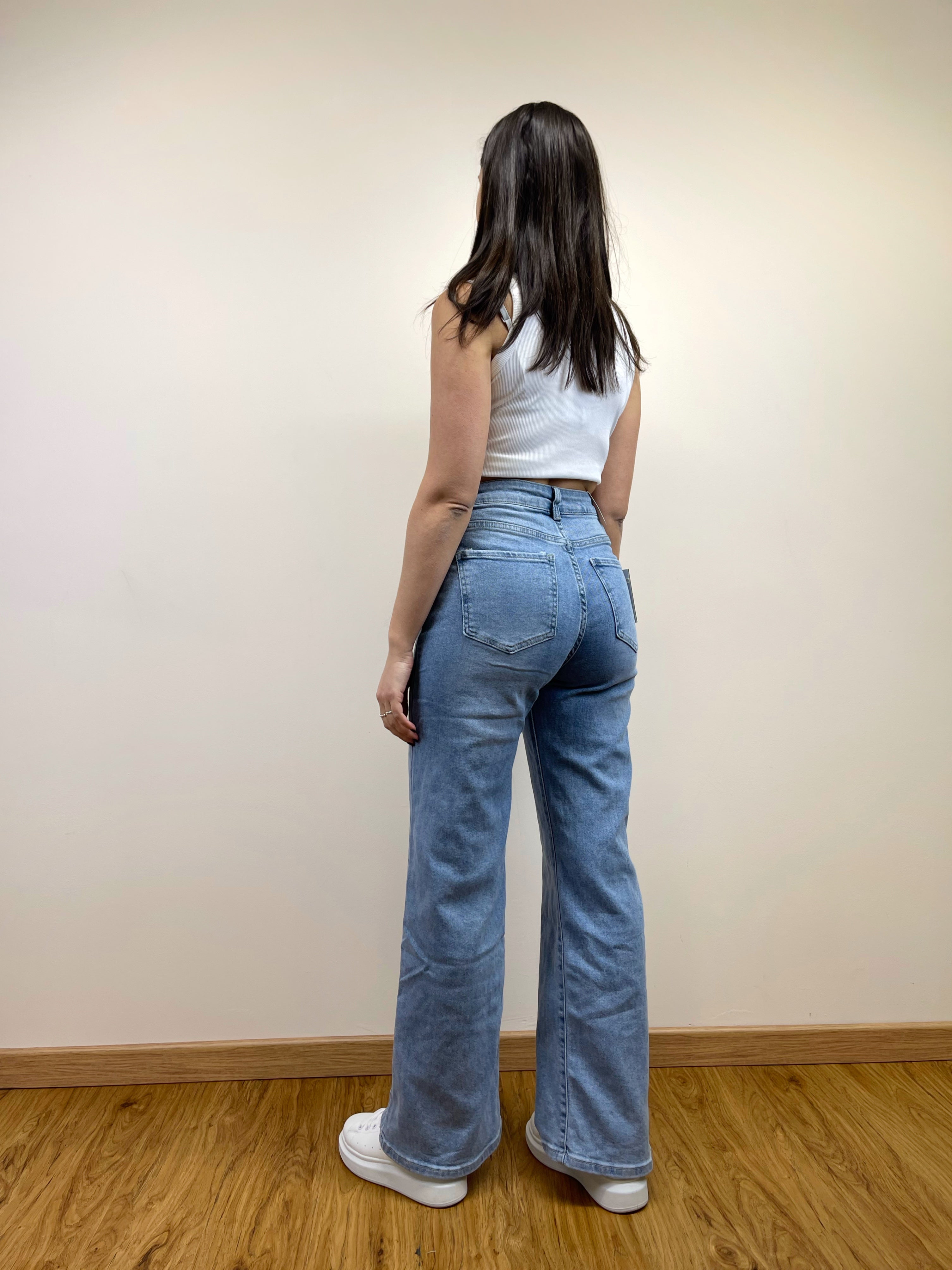 Jeans a palazzo denim chiaro