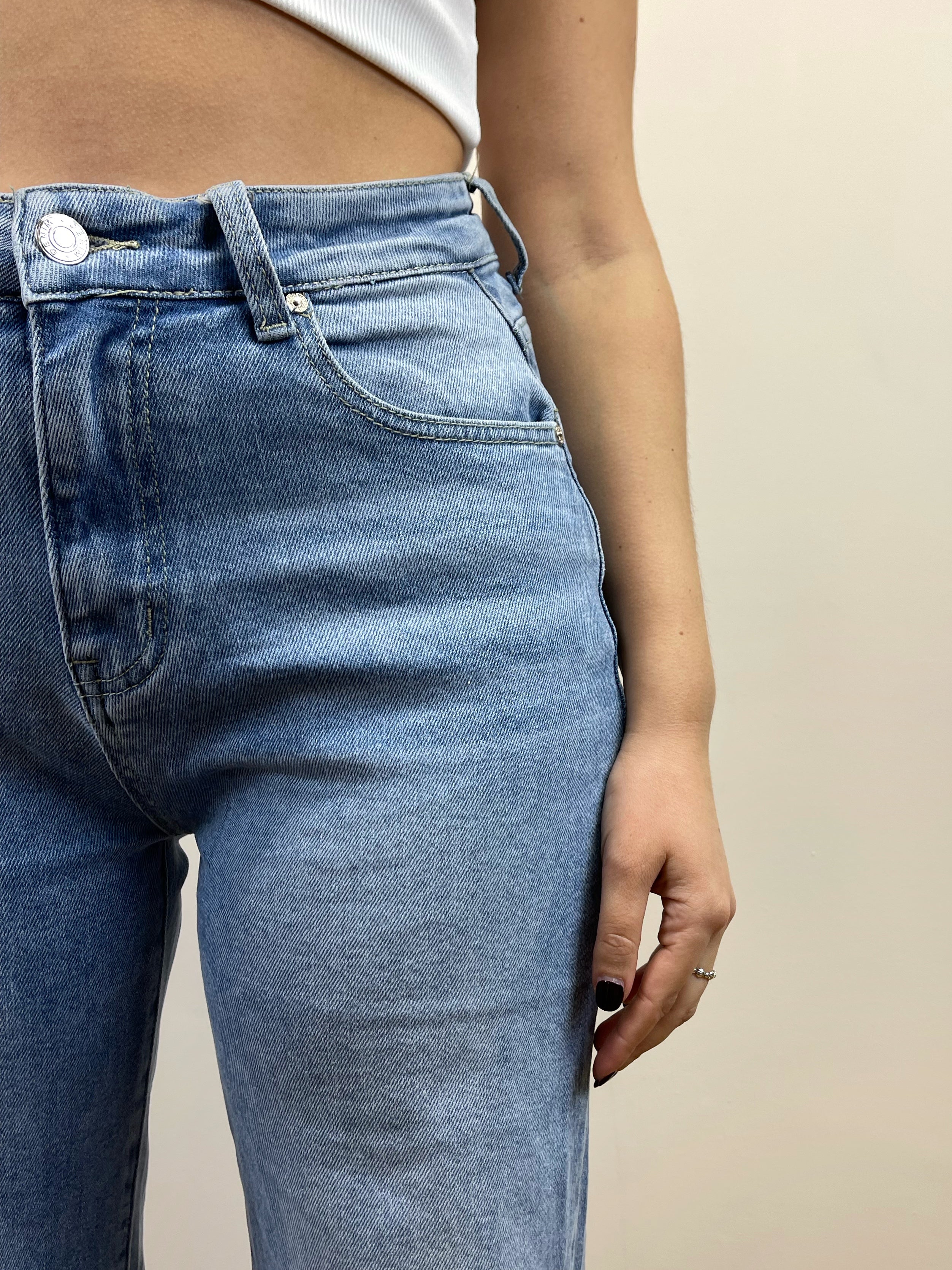 Jeans a palazzo denim chiaro