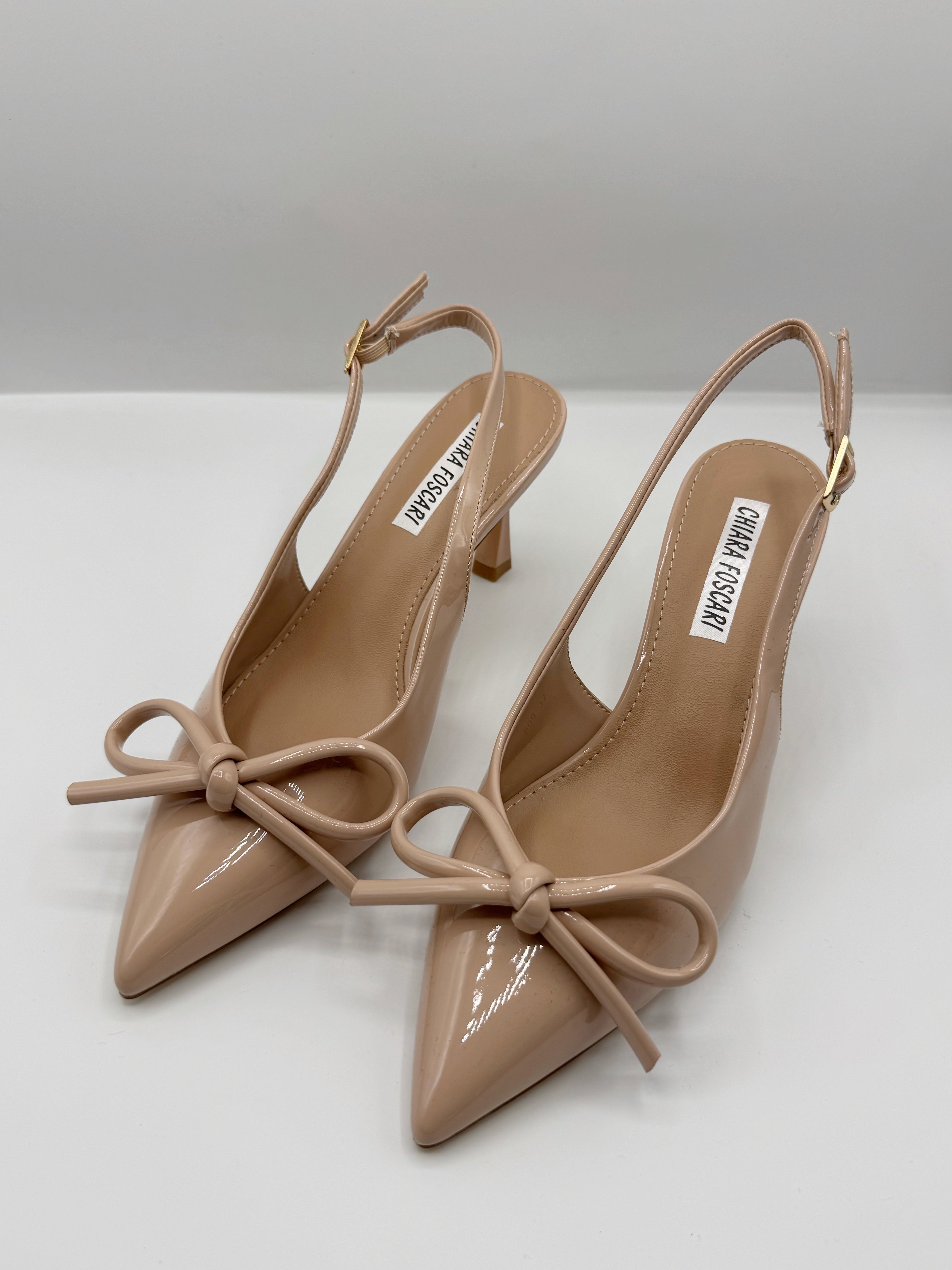 Slingback BOW nude