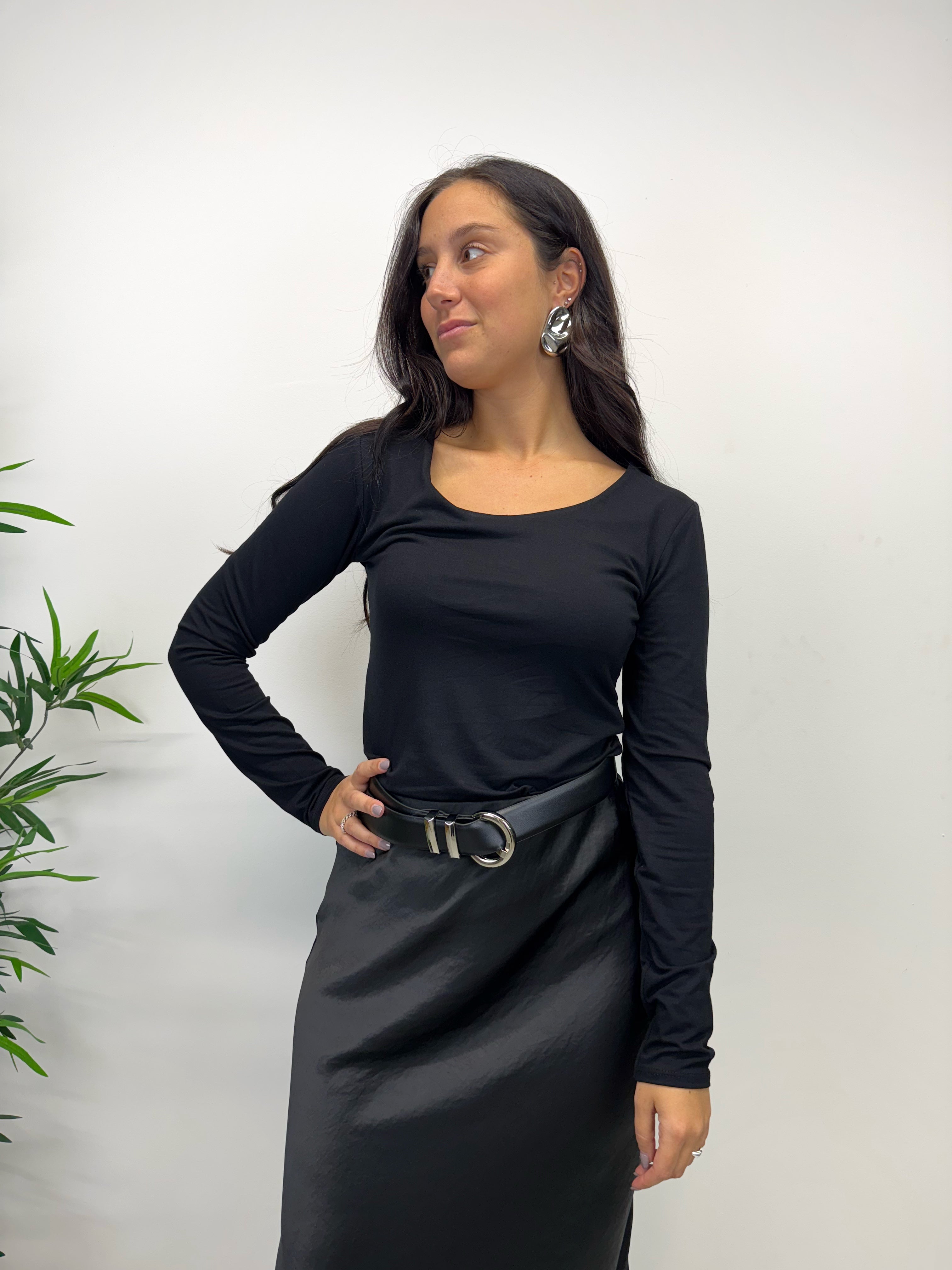 Top basico manica lunga +colori