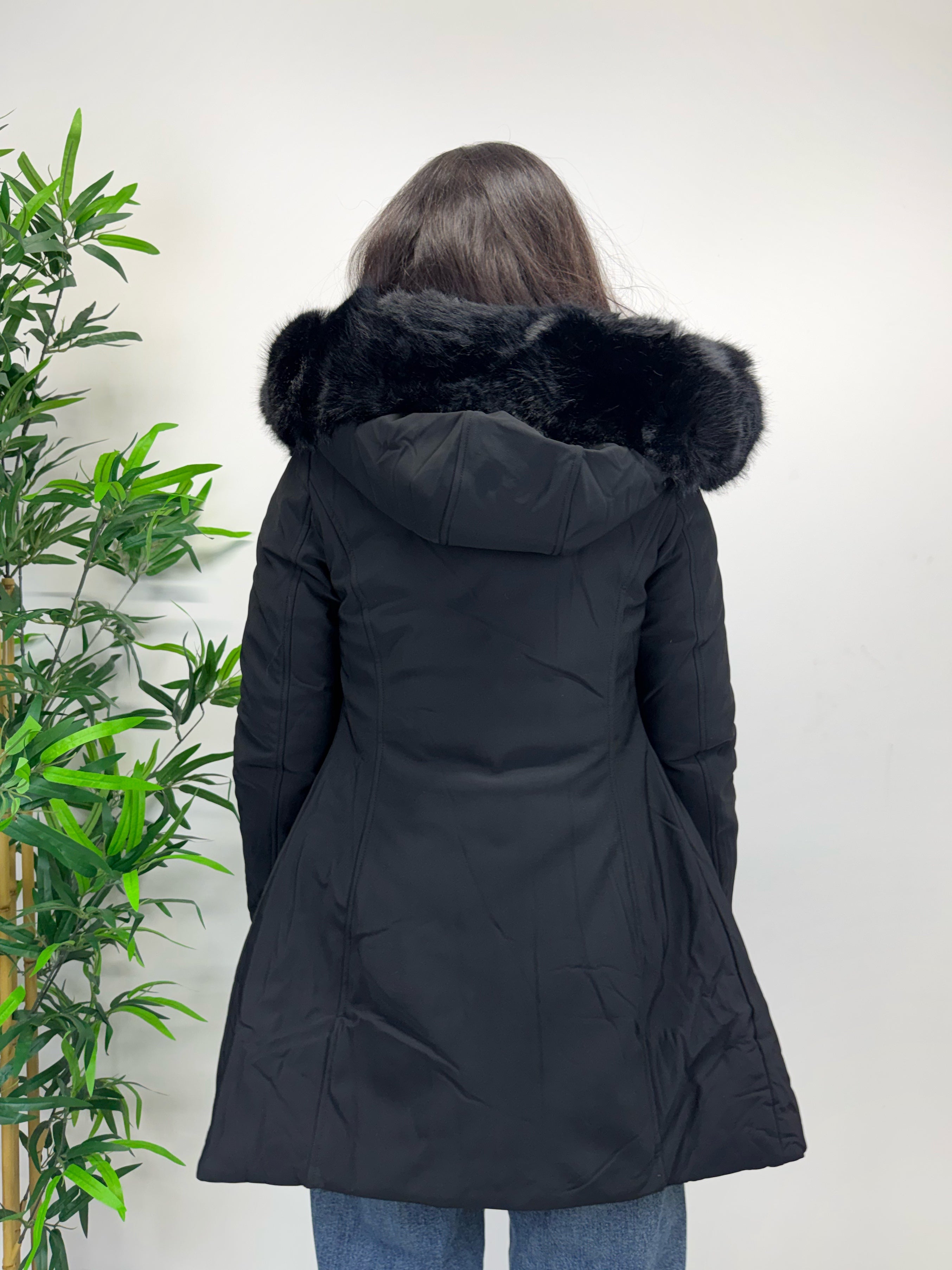 Parka slim fit con pelliccia removibile