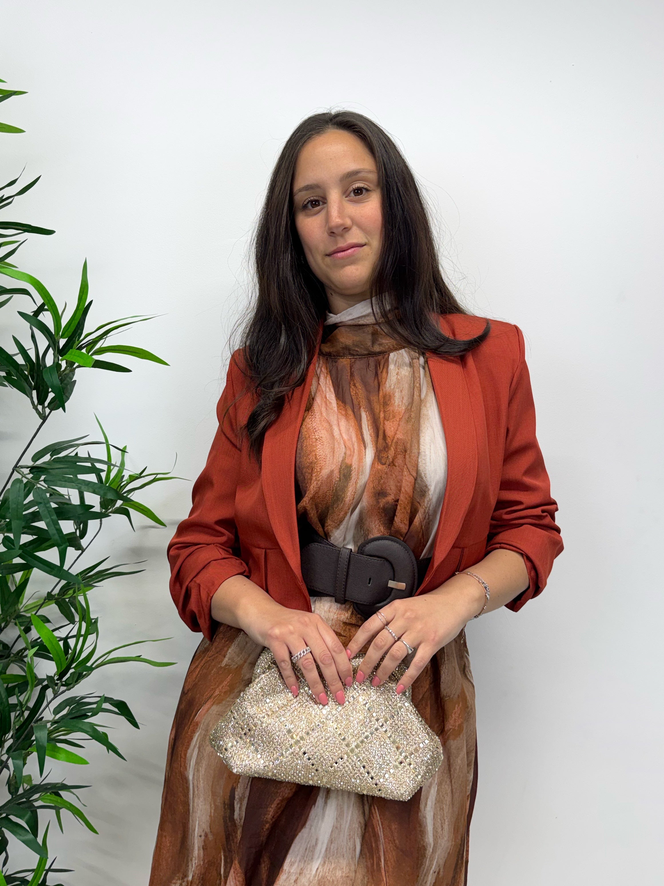 Blazer crop con manica arricciata +colori