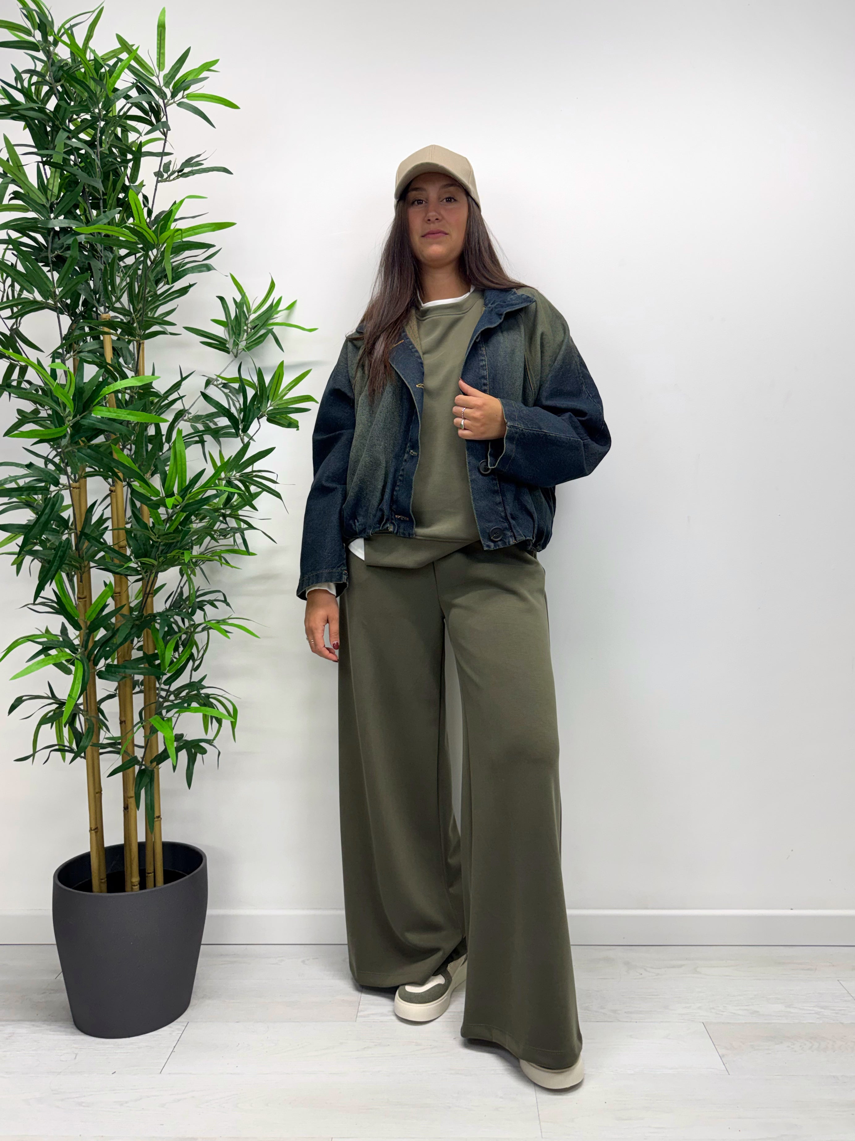 Felpa DOUBLE verde militare