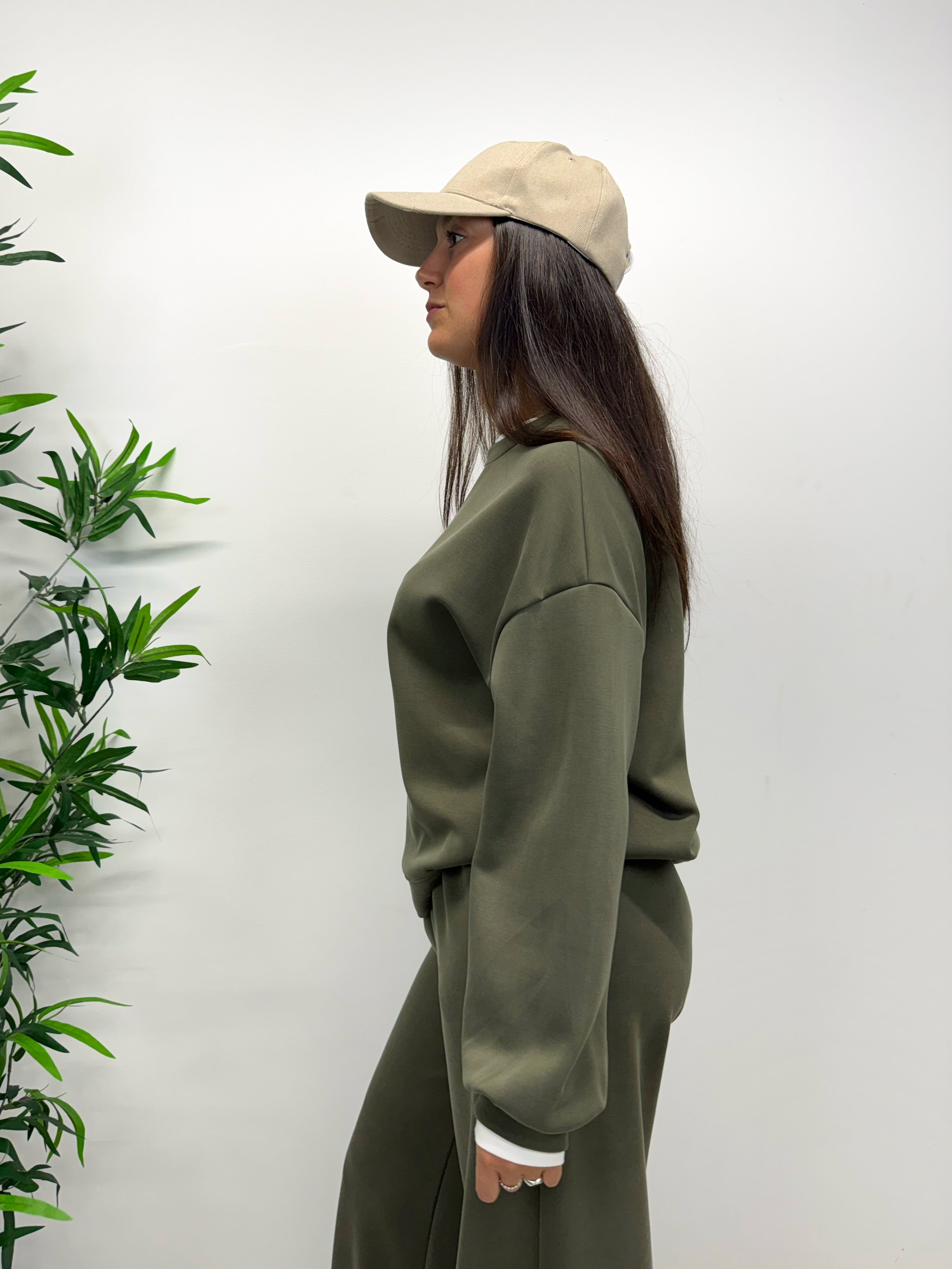 Felpa DOUBLE verde militare
