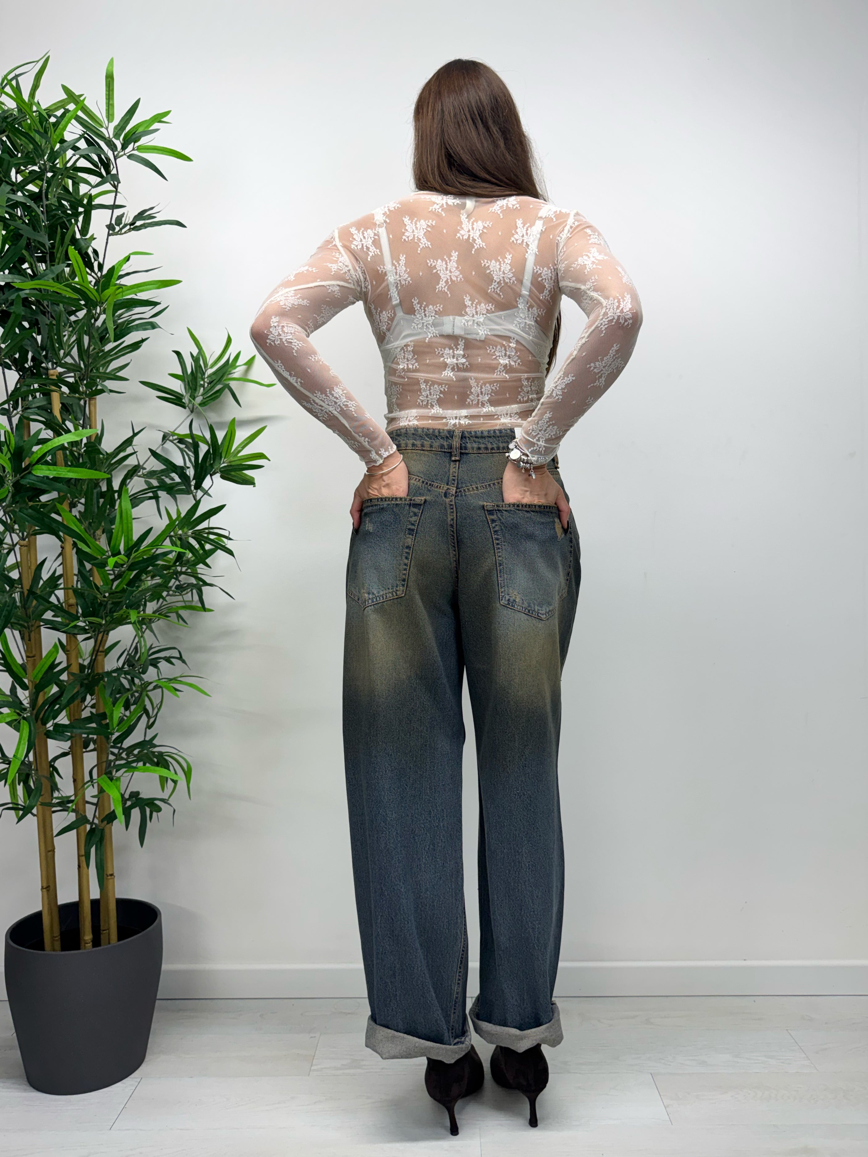 Jeans kikisix sabbiato con rotture the
