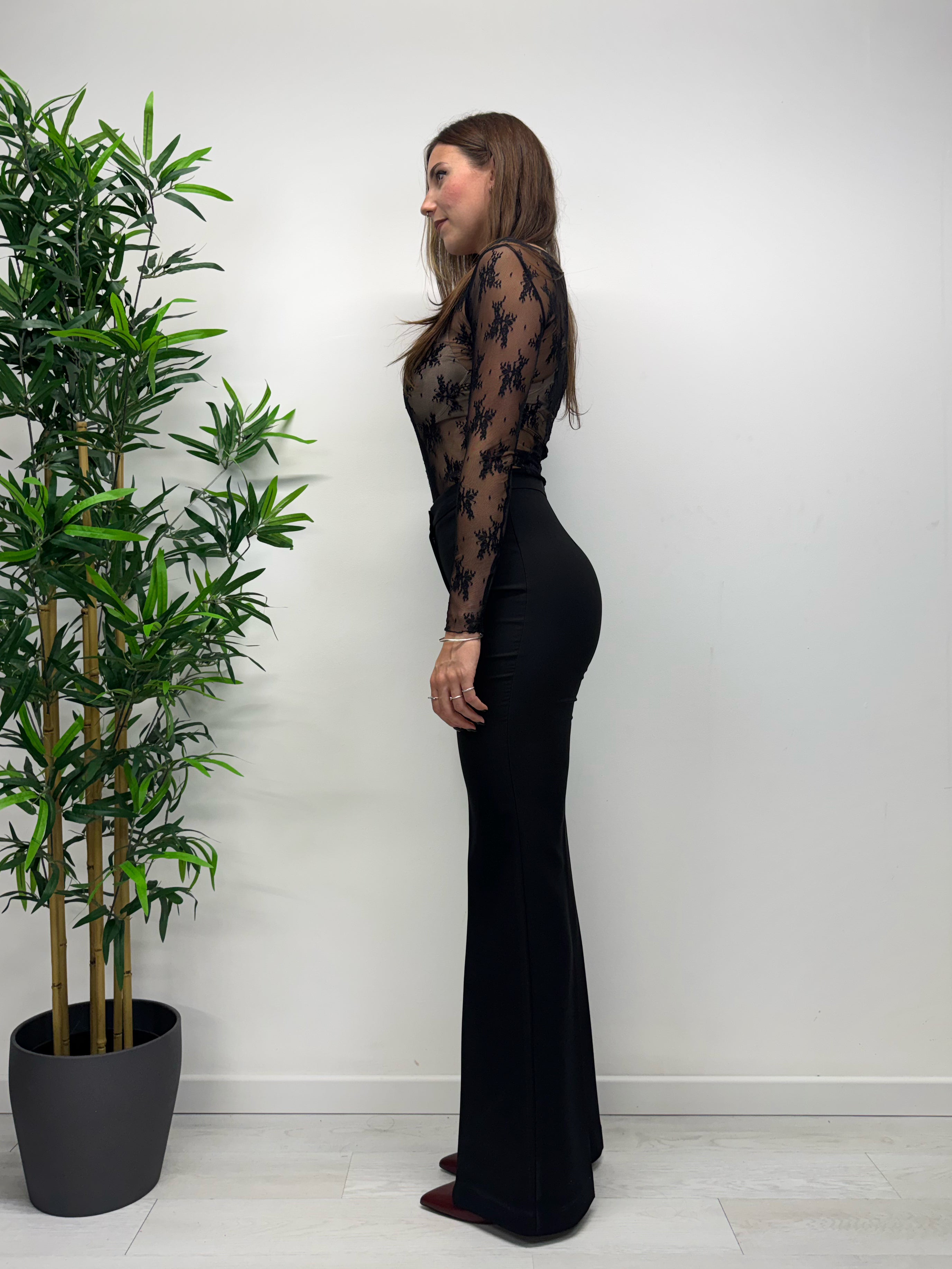 Pantalone dritto kikisix con bottone smaltato