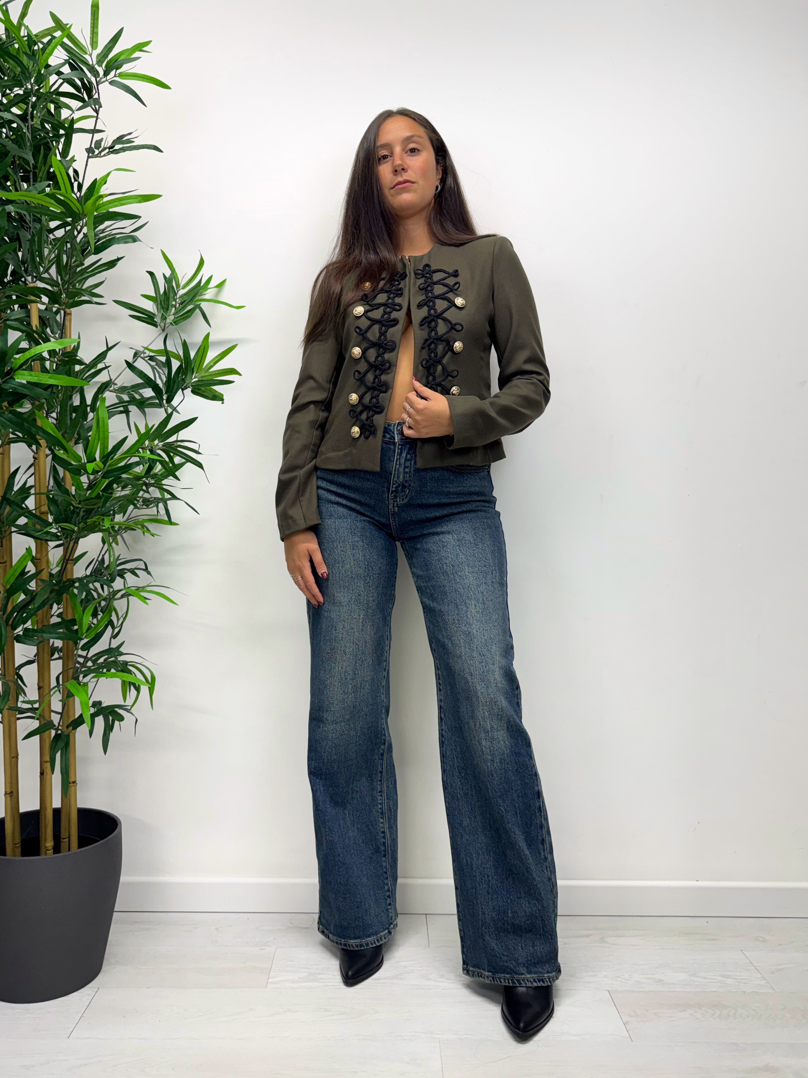 Jeans a palazzo lavaggio medio scuro