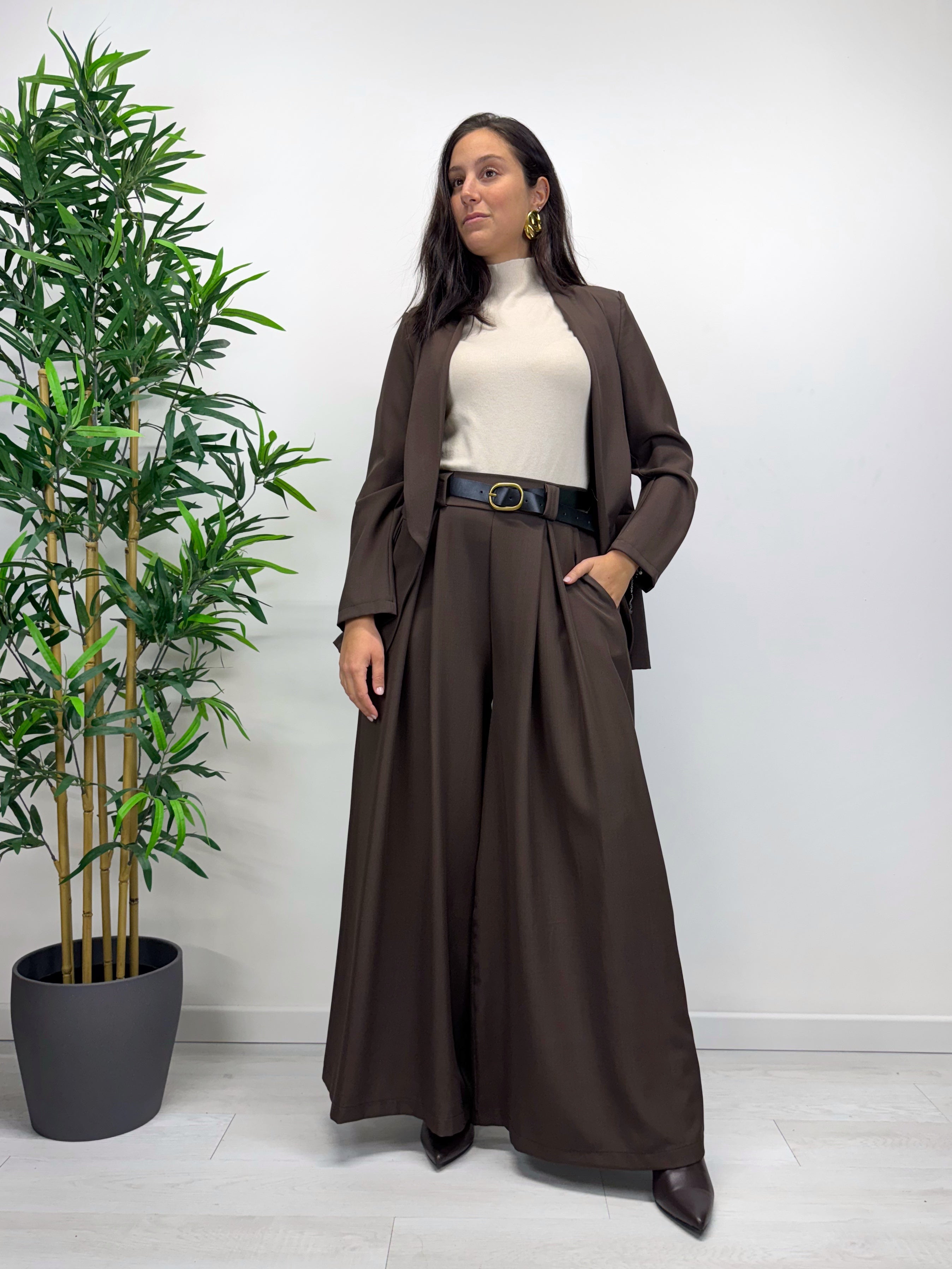 Pantaloni a palazzo ORION caffè