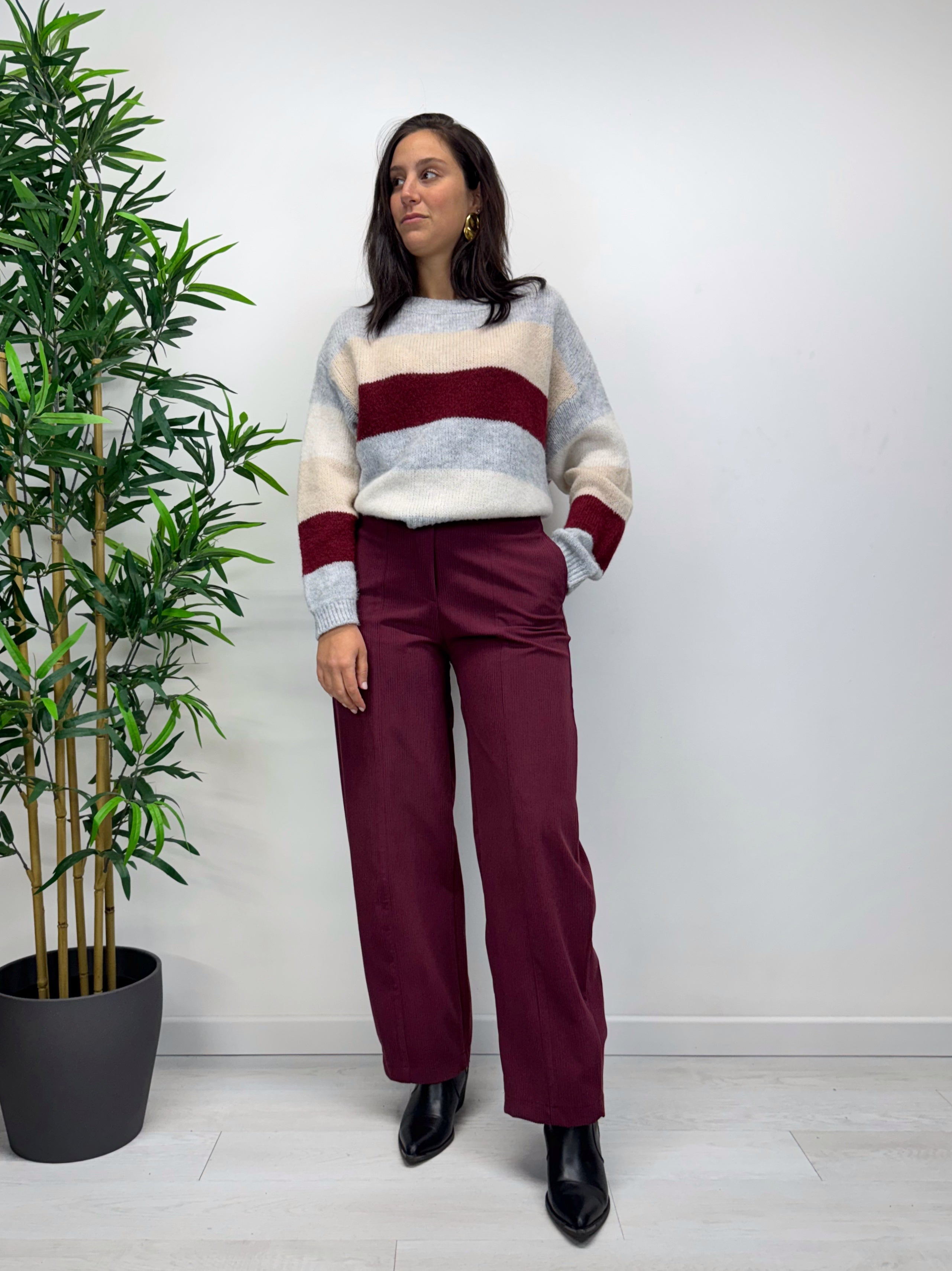 Pantaloni balloon vino