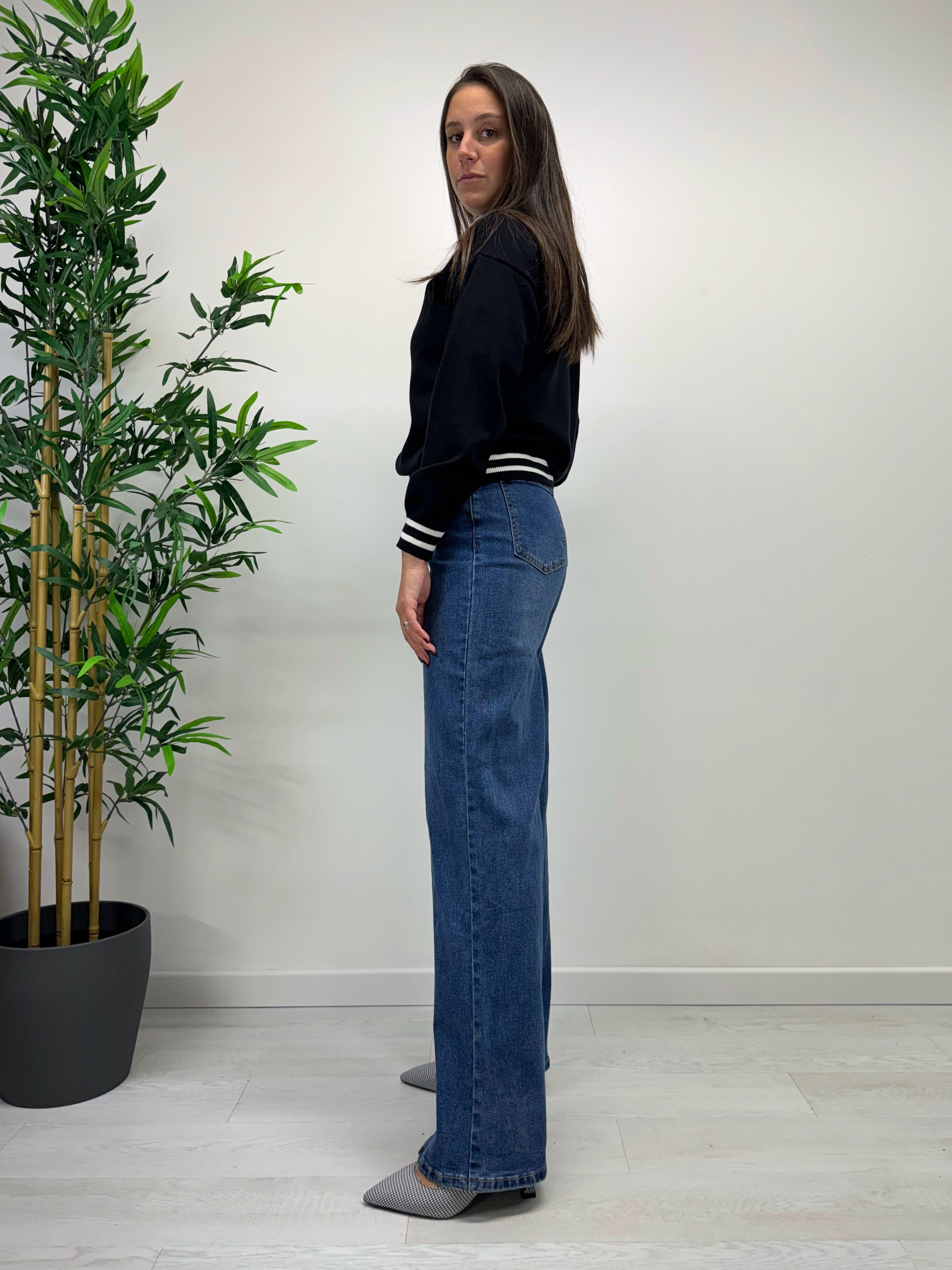 Jeans a palazzo denim scuro