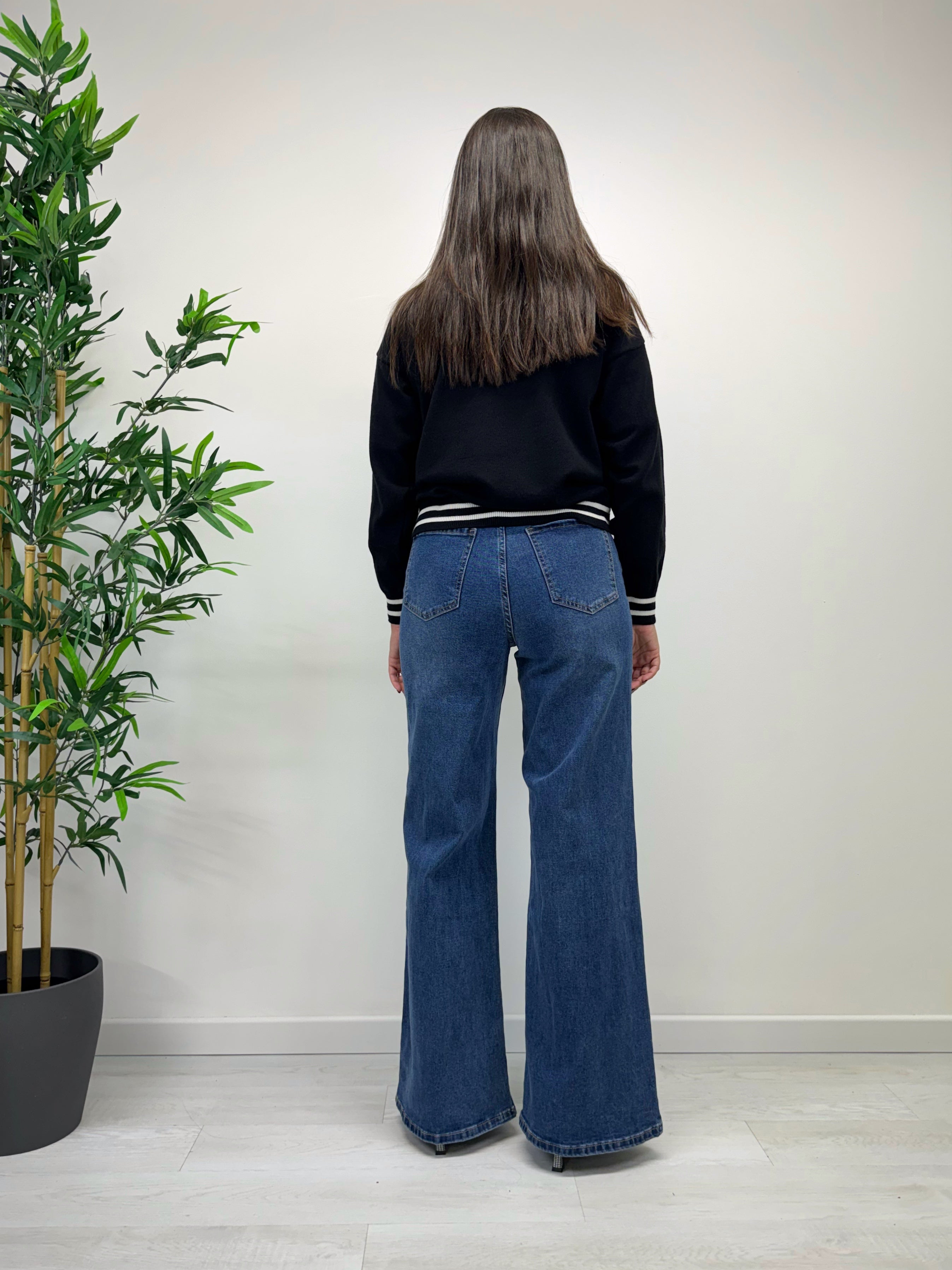 Jeans a palazzo denim scuro