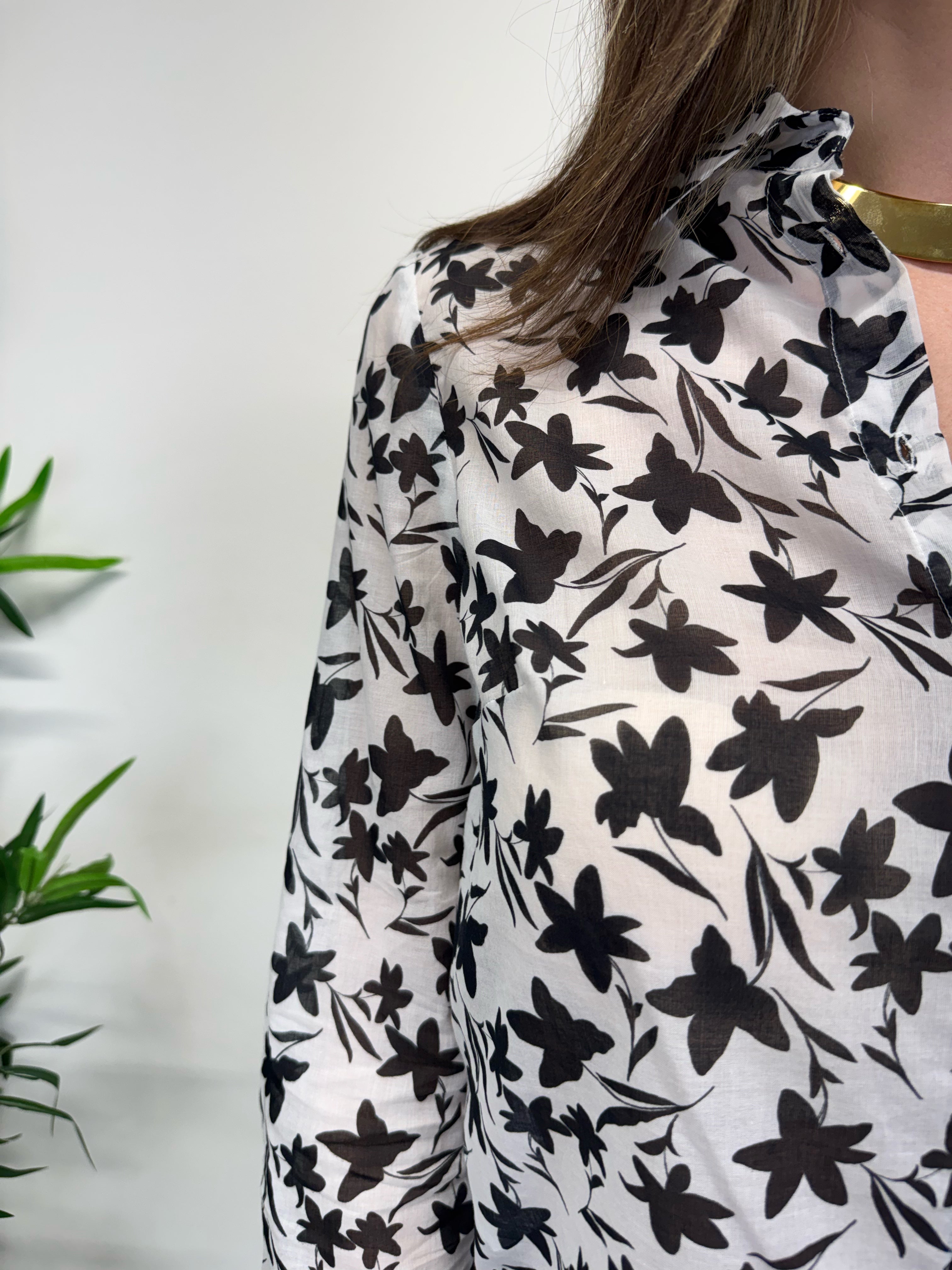 Camicia BLACK FLOWERS