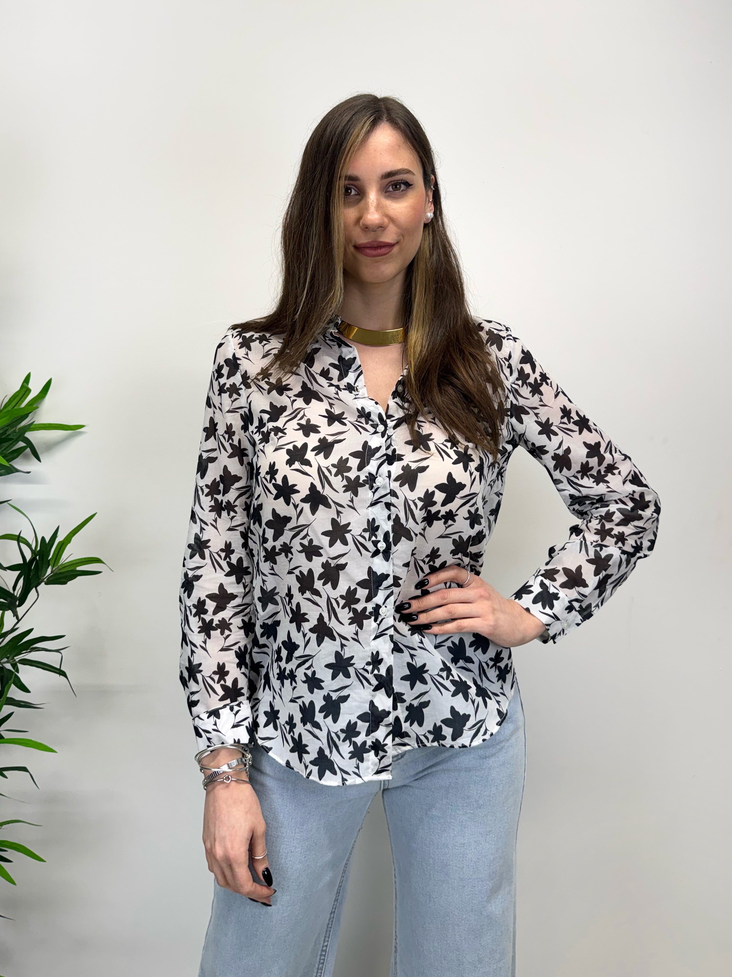 Camicia BLACK FLOWERS