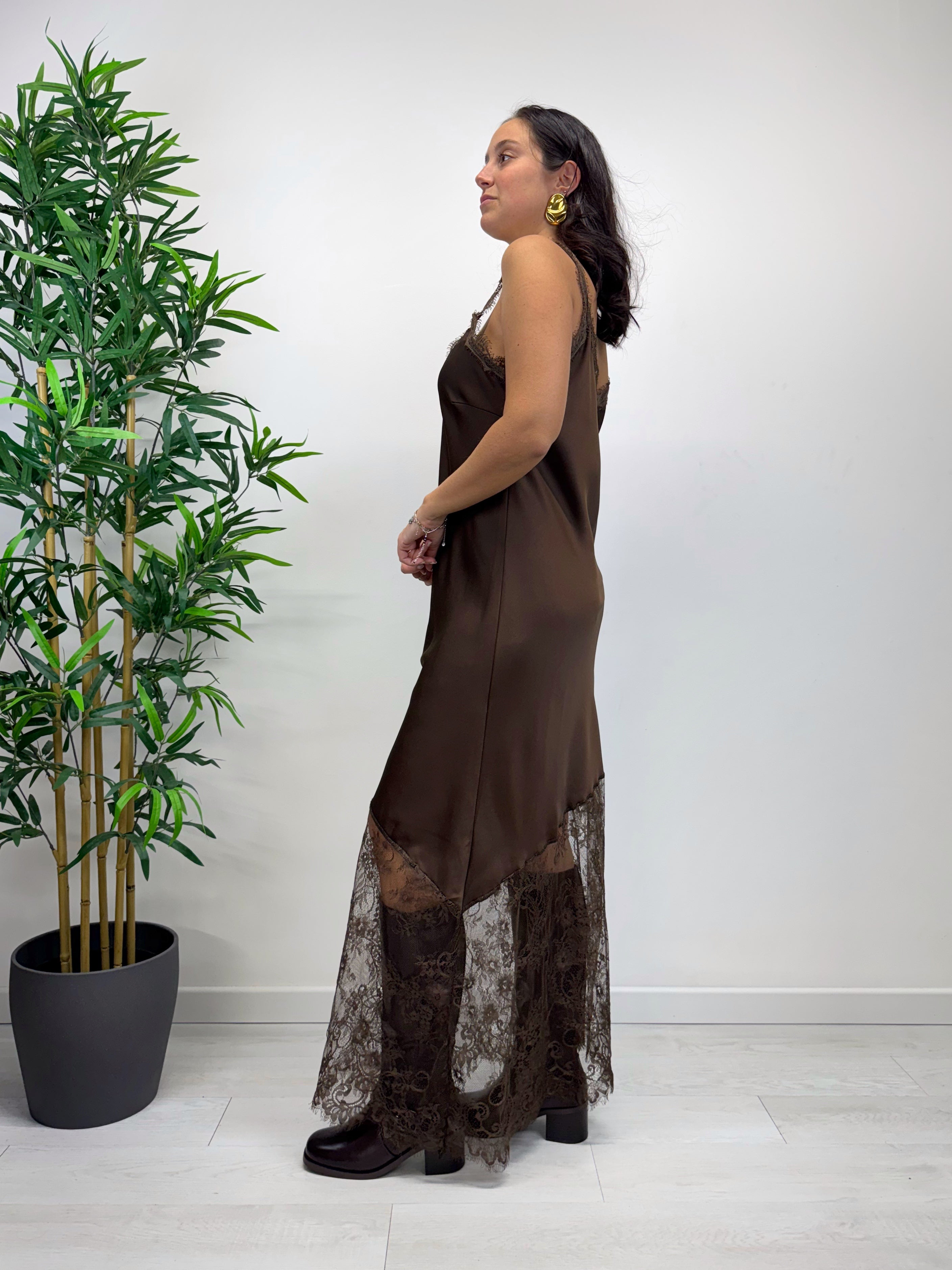 Slip dress cioccolato