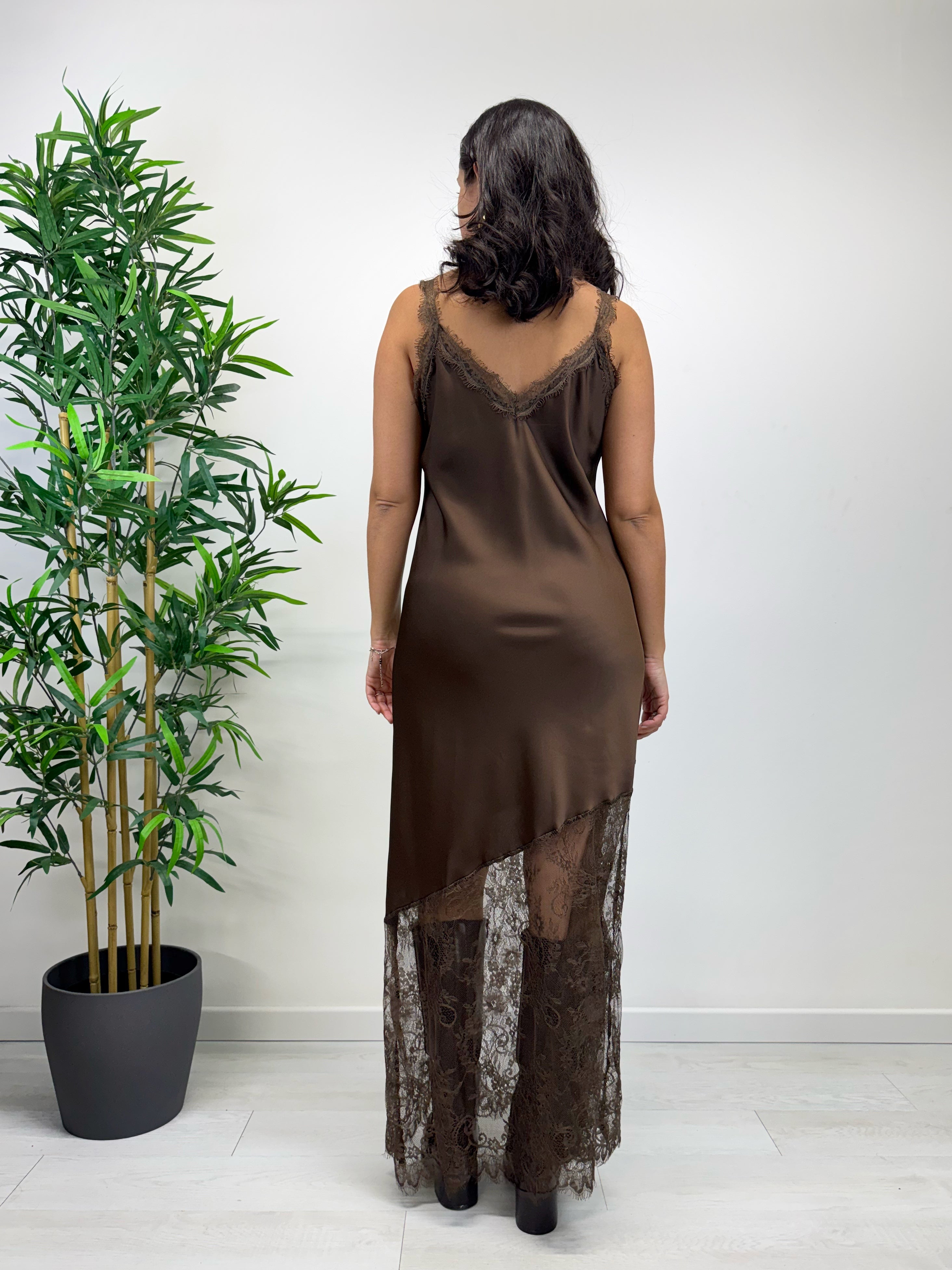 Slip dress cioccolato