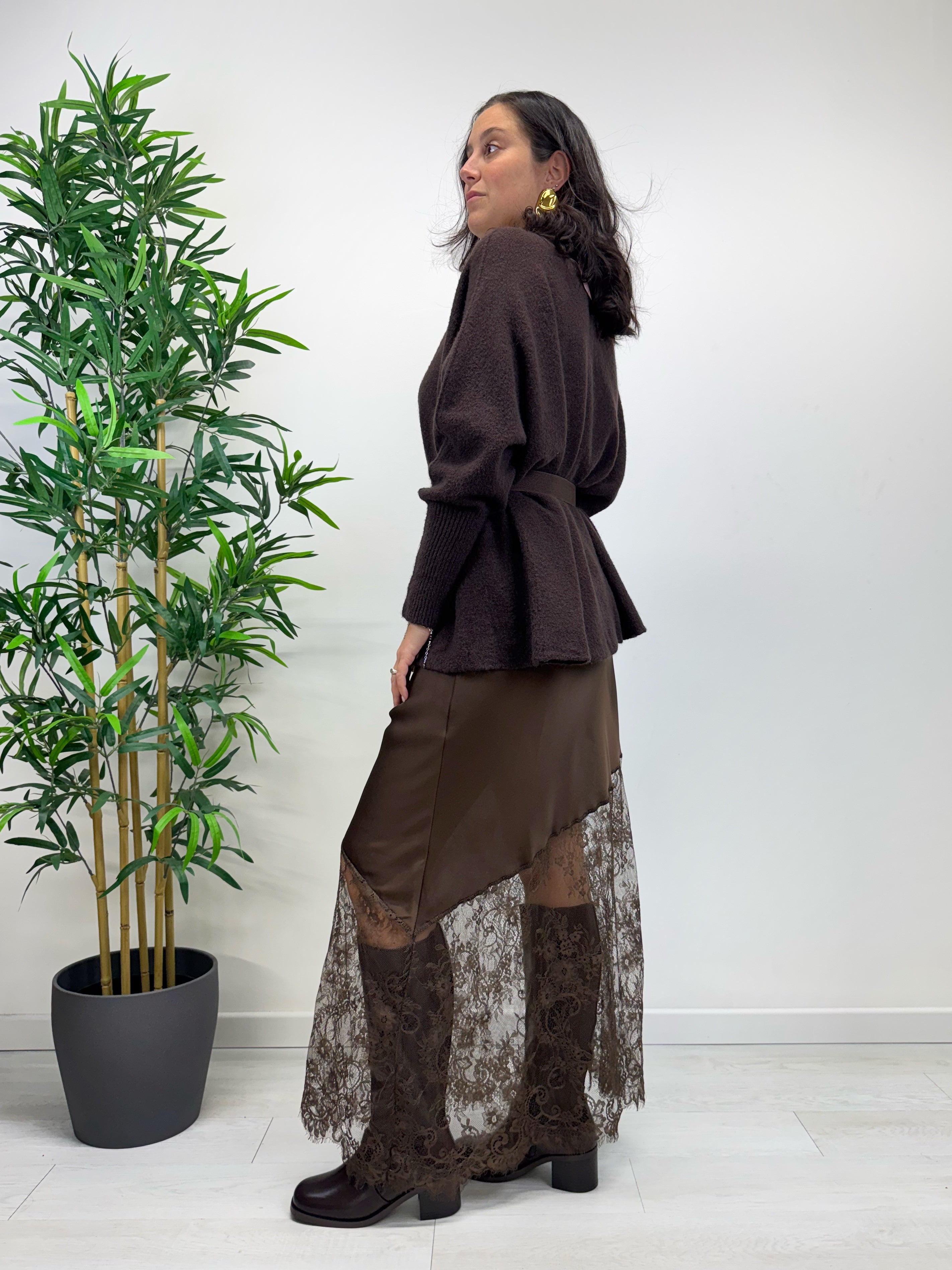 Slip dress cioccolato