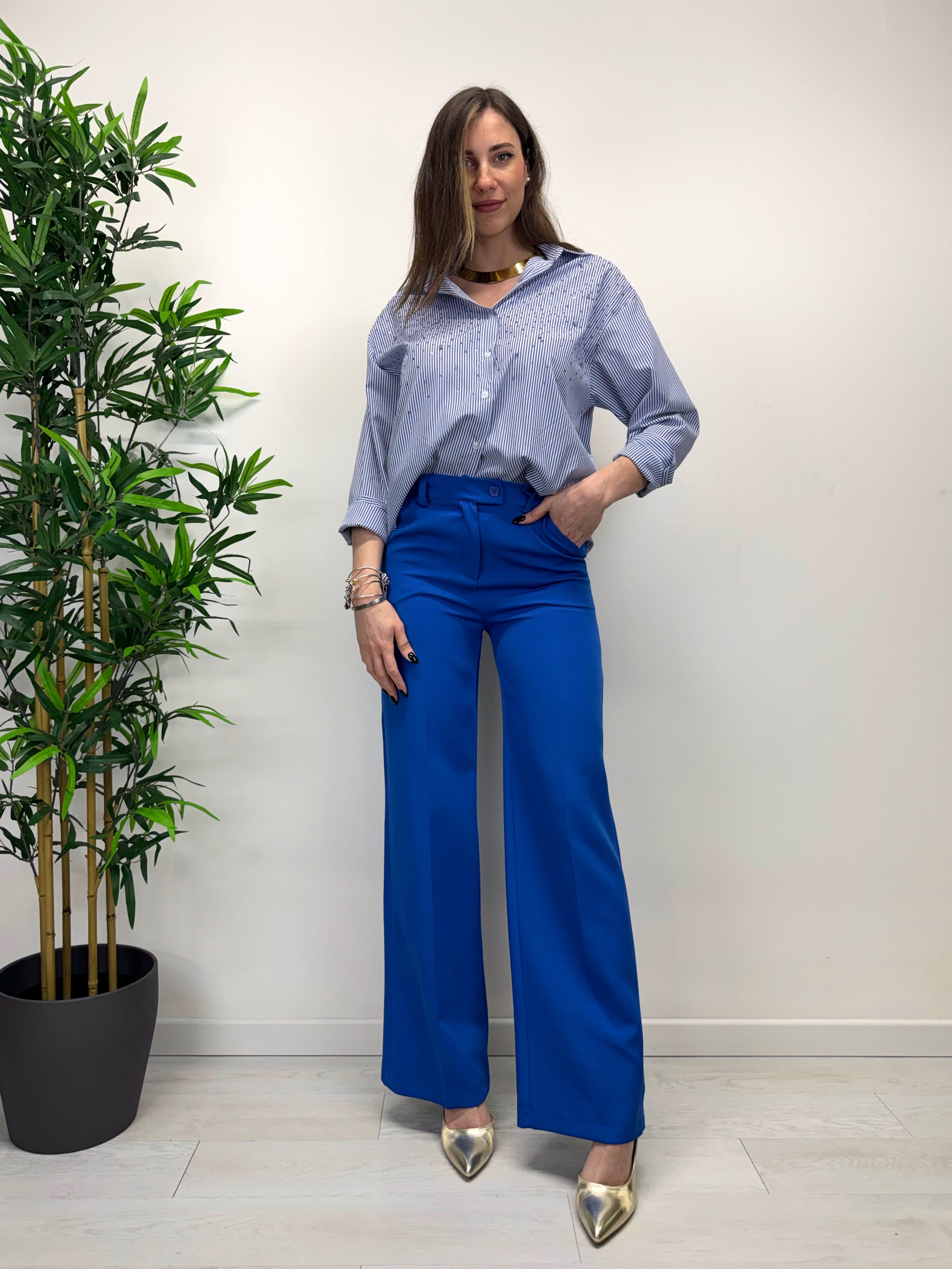 Pantaloni a palazzo HONEY blu elettrico