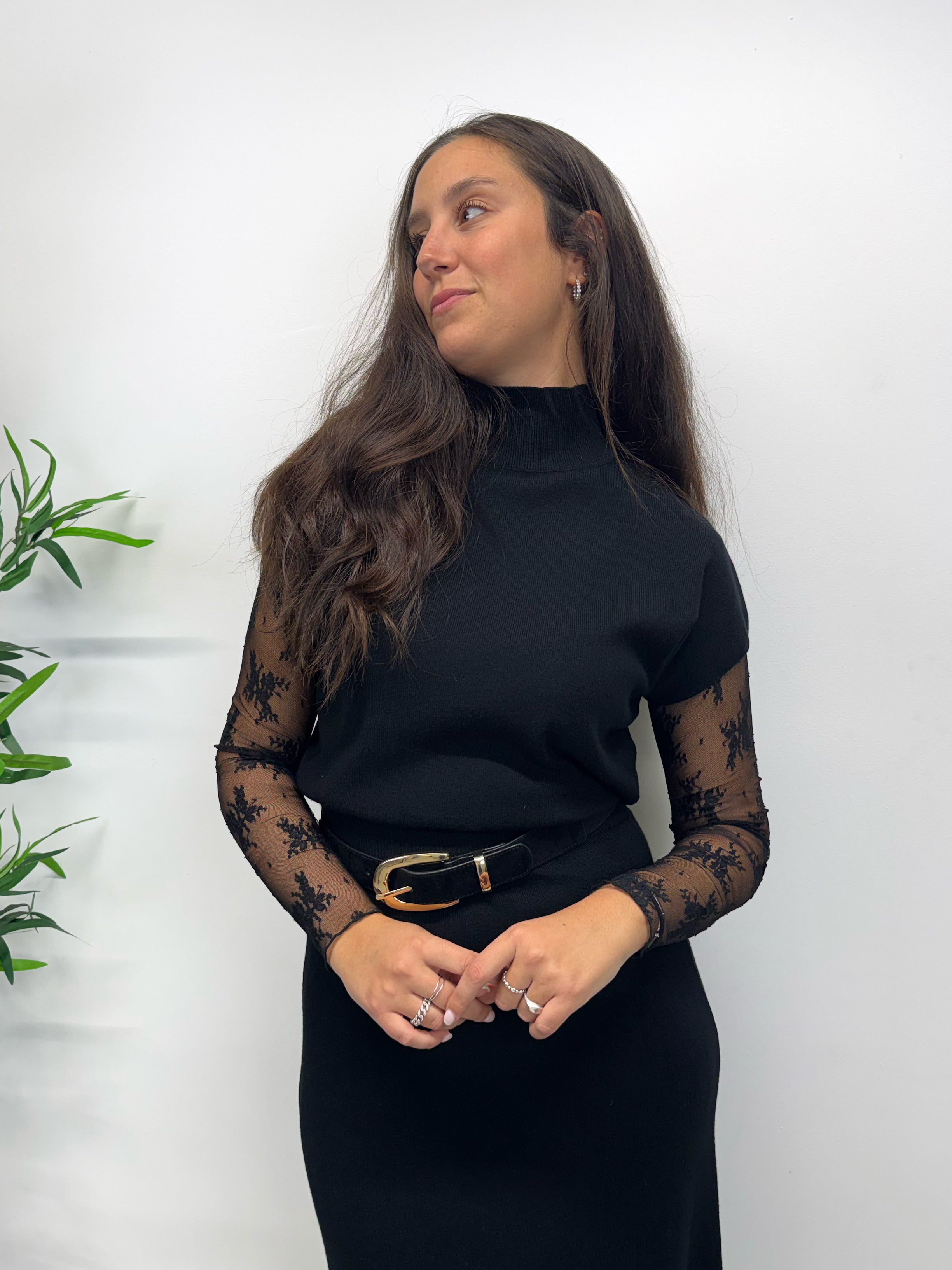 Coordinato in maglina nero