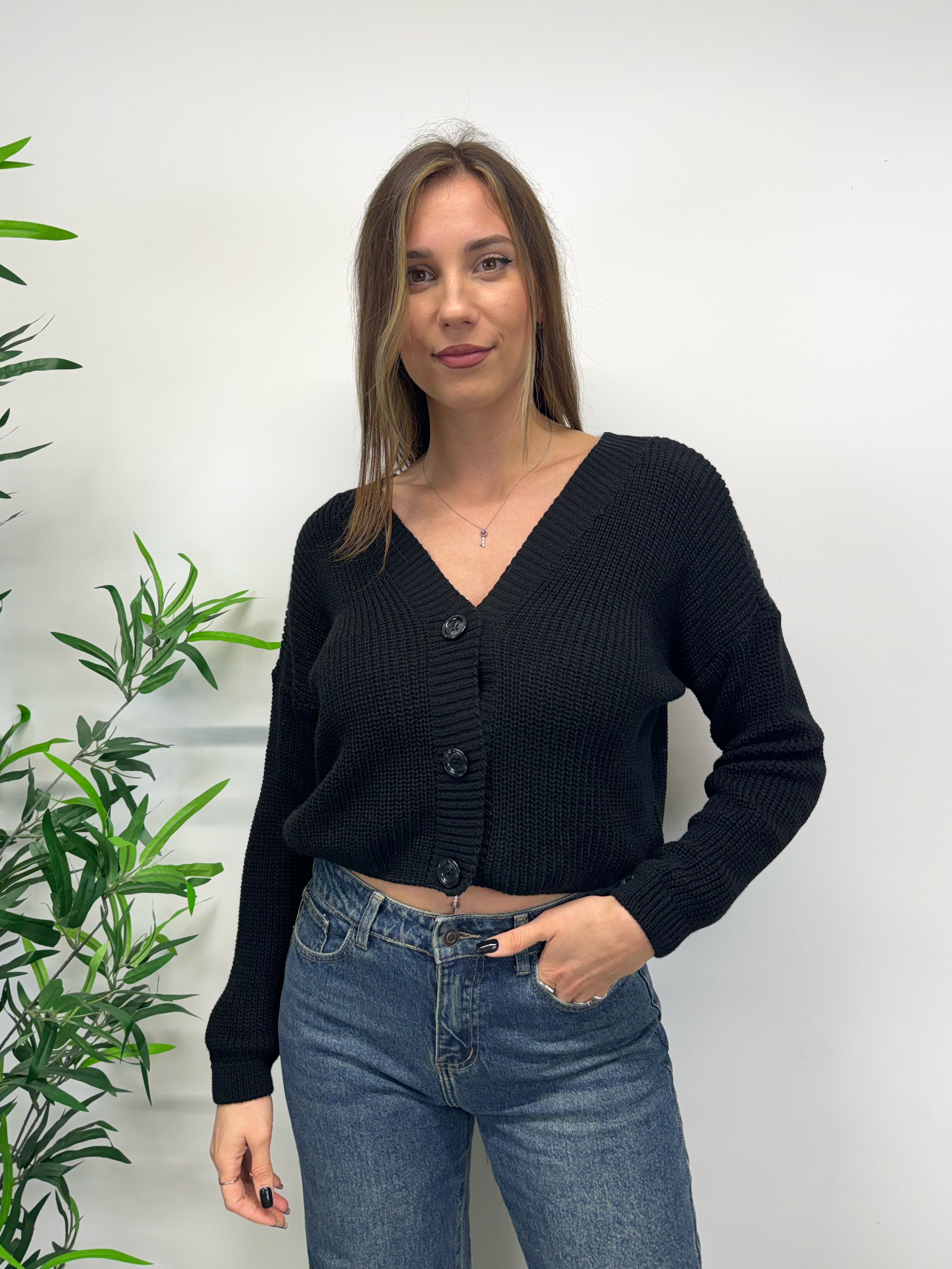 Cardigan basic con bottoni +colori