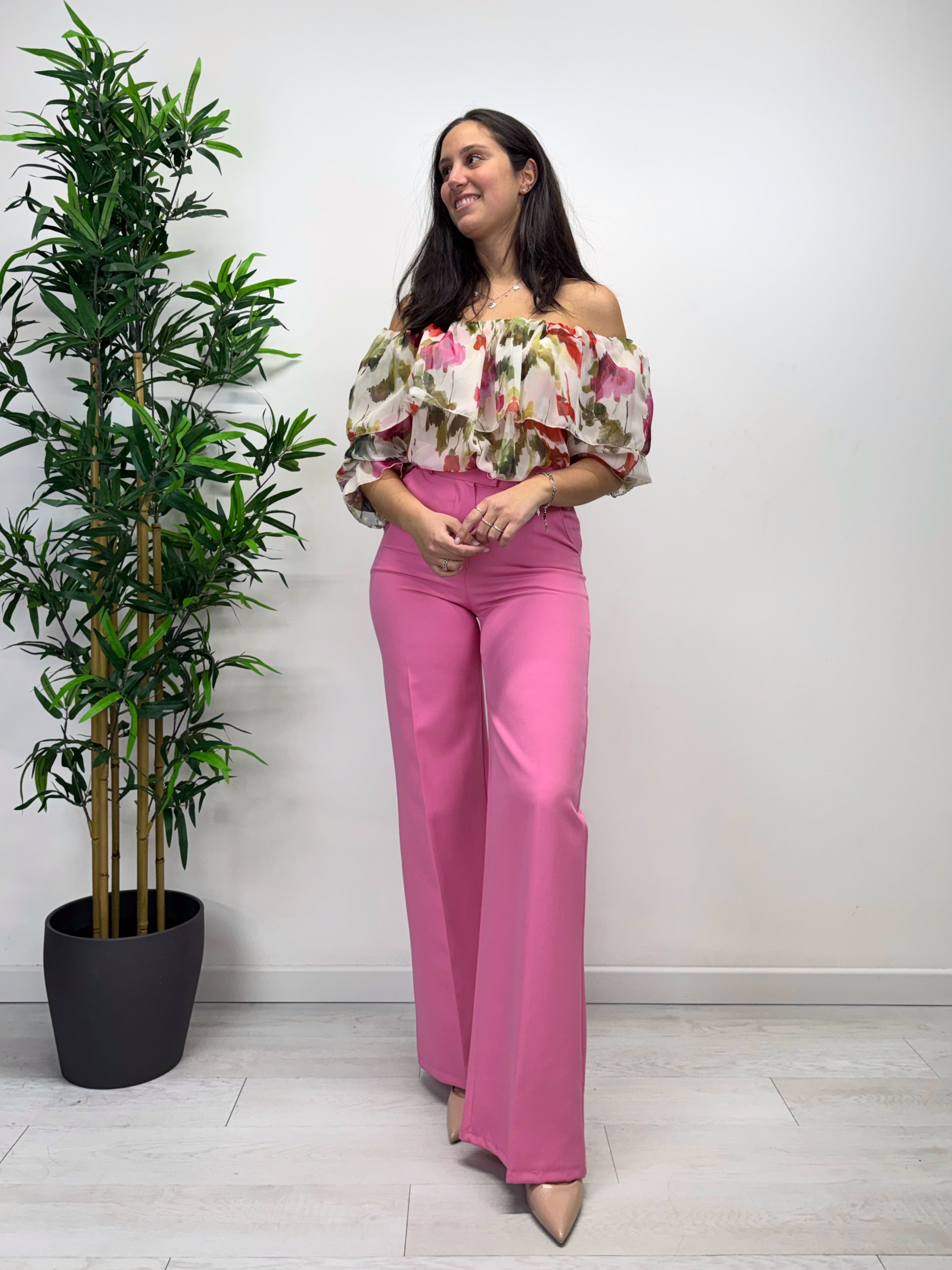 Pantaloni a palazzo HONEY rosa