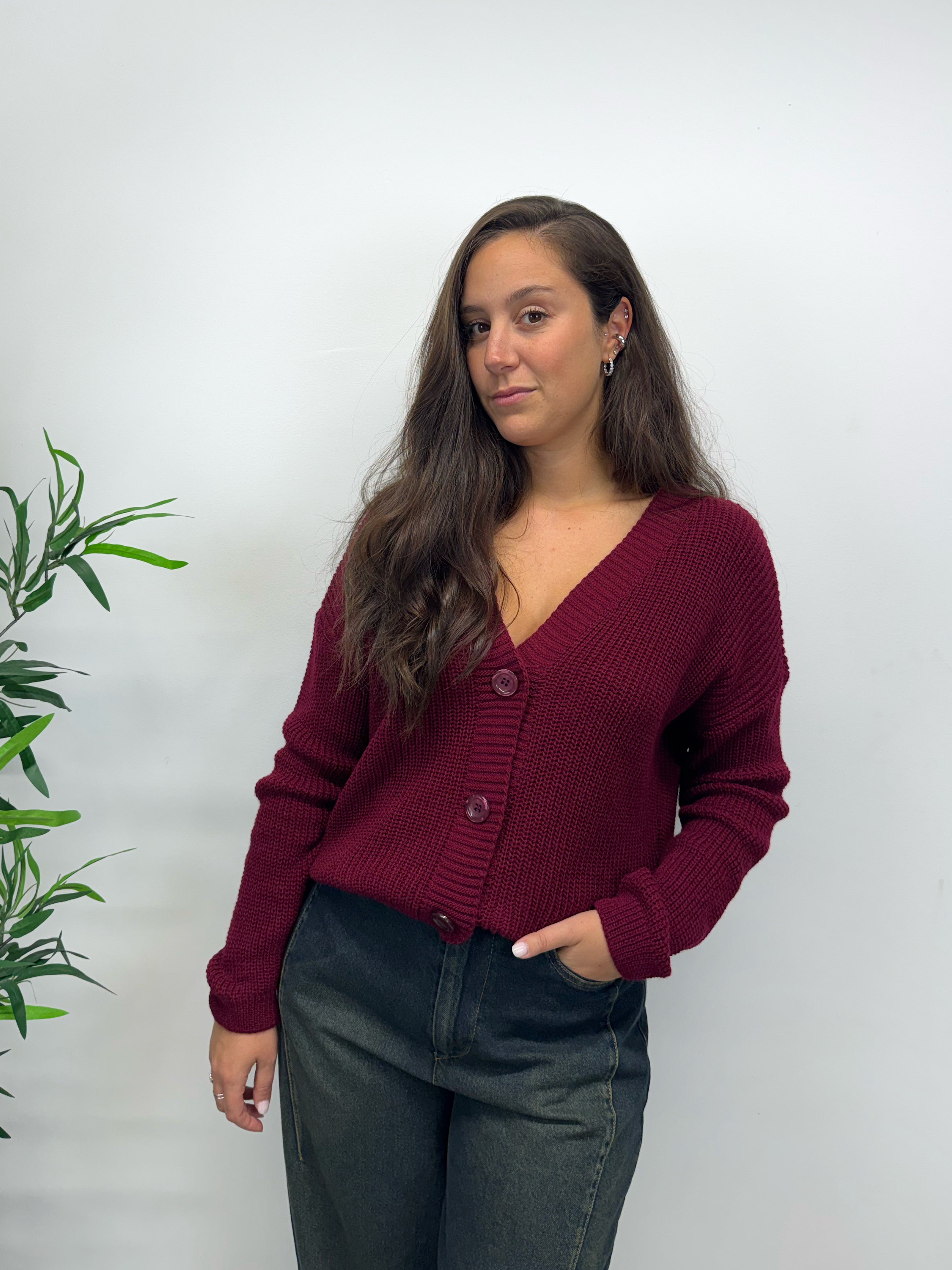 Cardigan basic con bottoni +colori