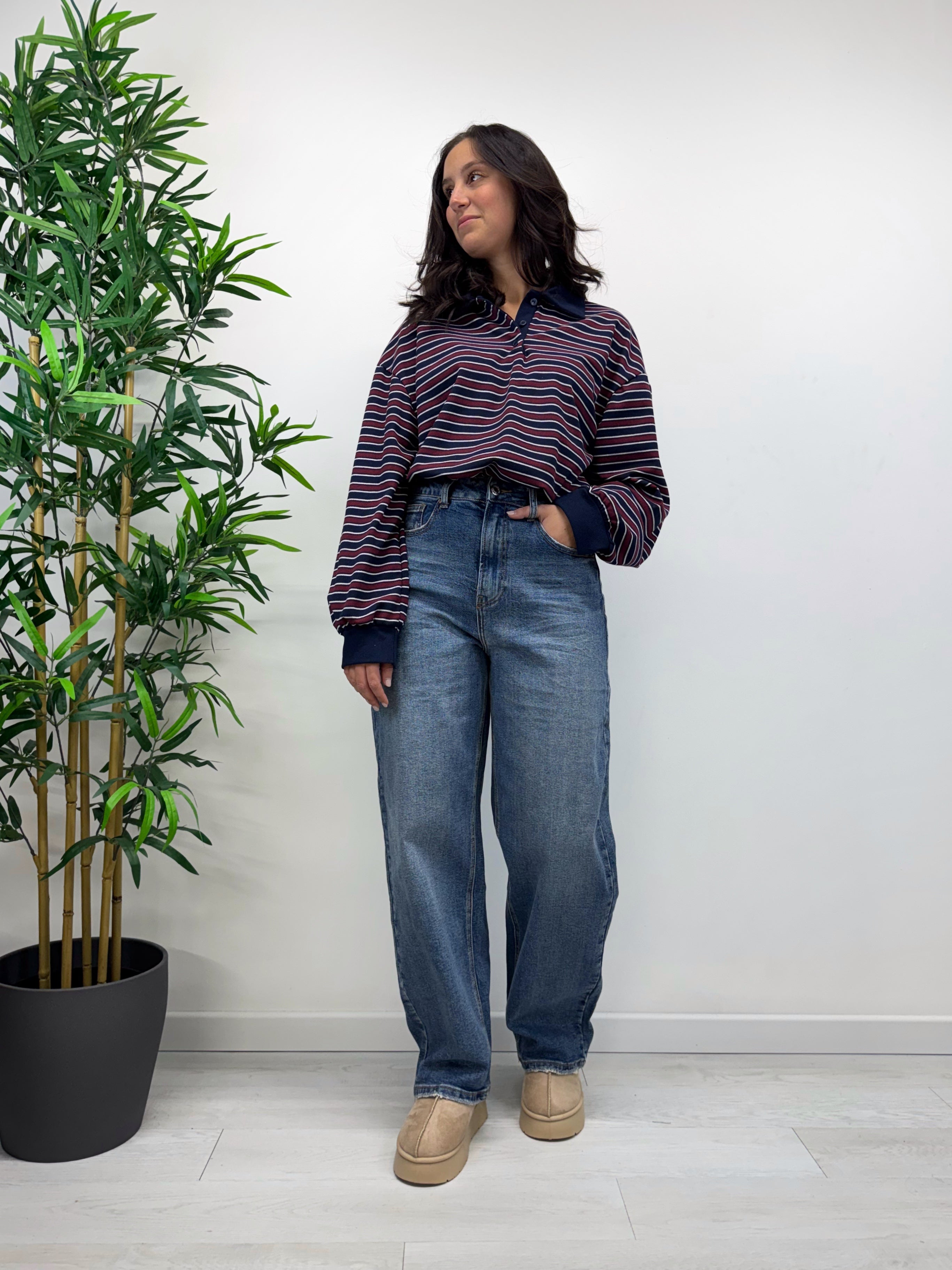 Jeans momfit lavaggio medio