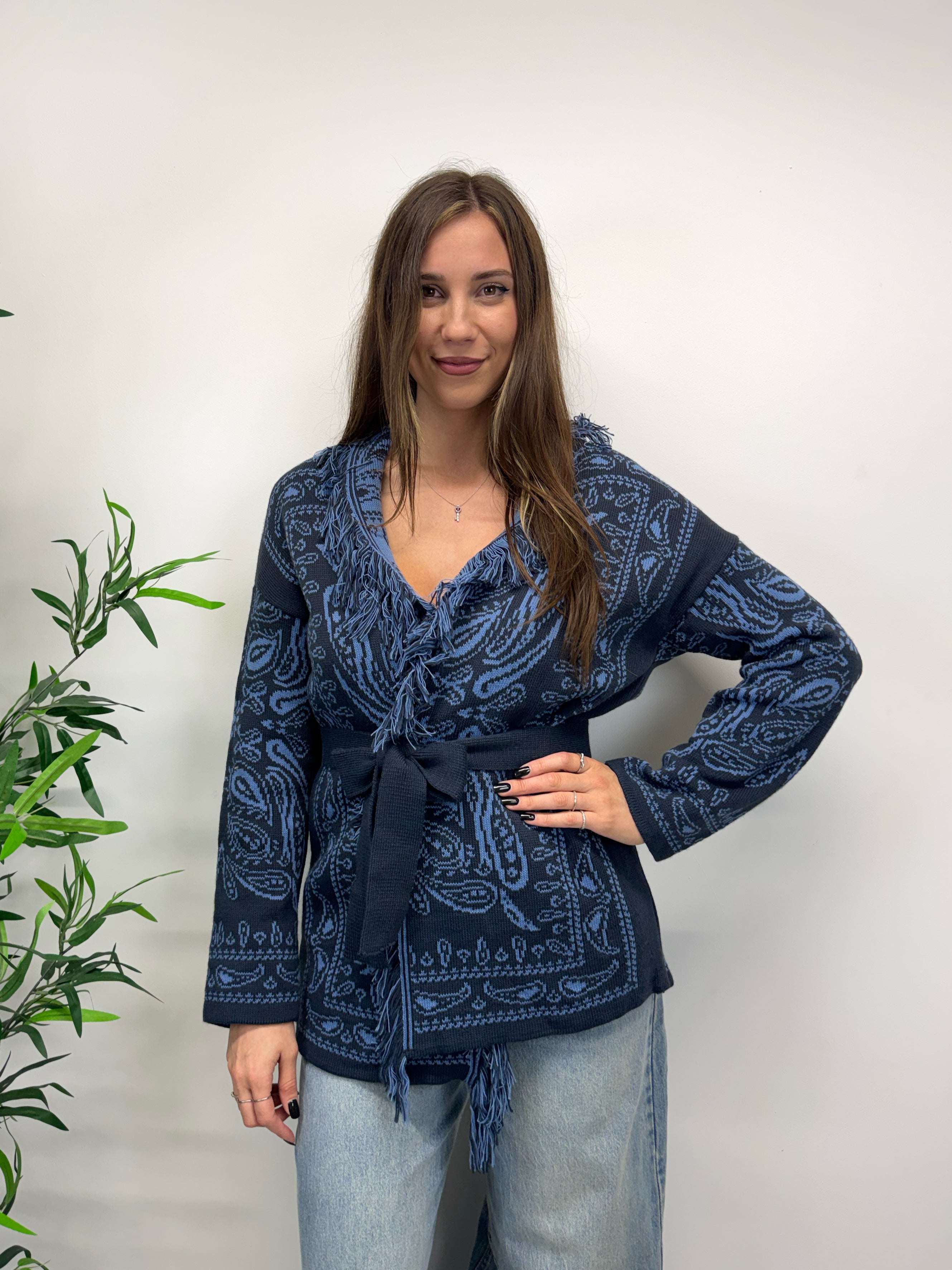 Cardigan CHUCKY blu/avio
