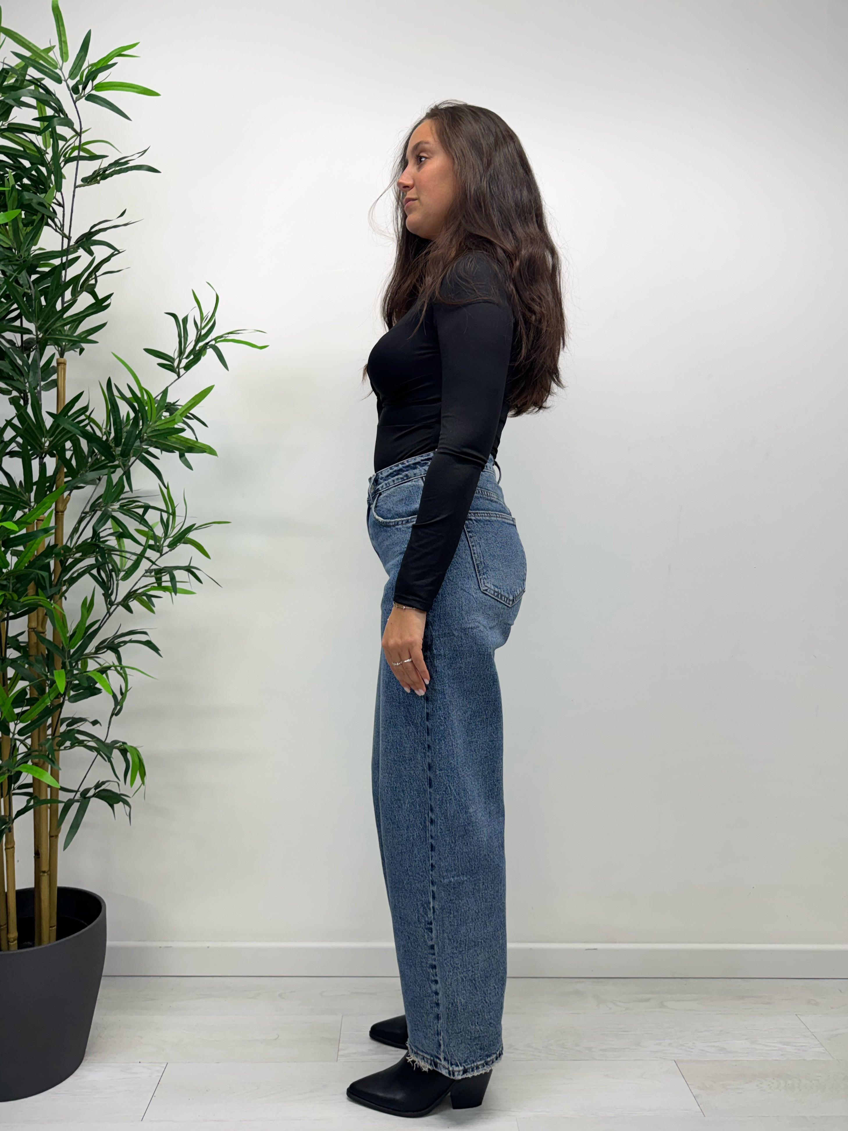 Jeans barrel lavaggio medio