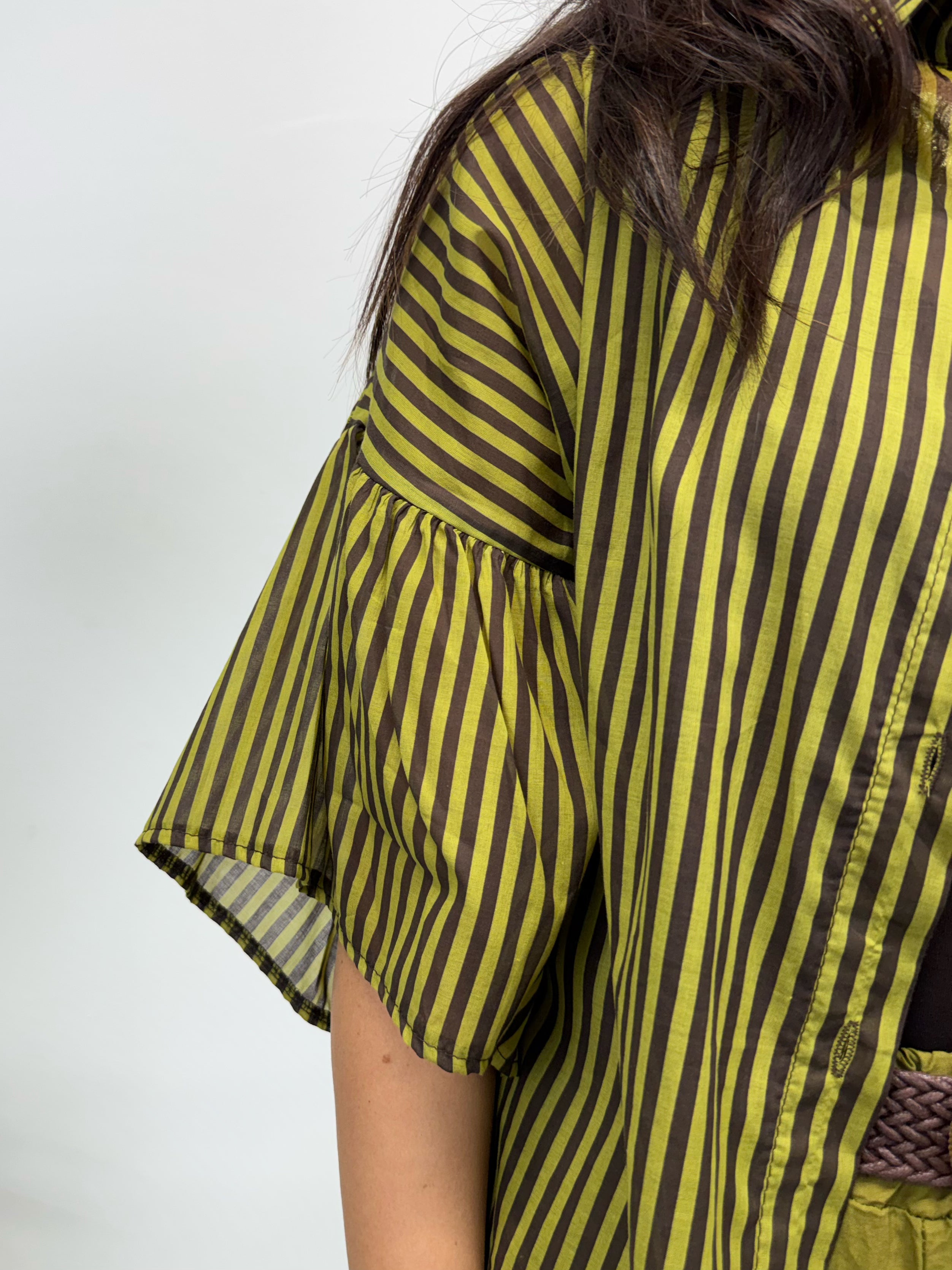 Camicia a righe kiwi