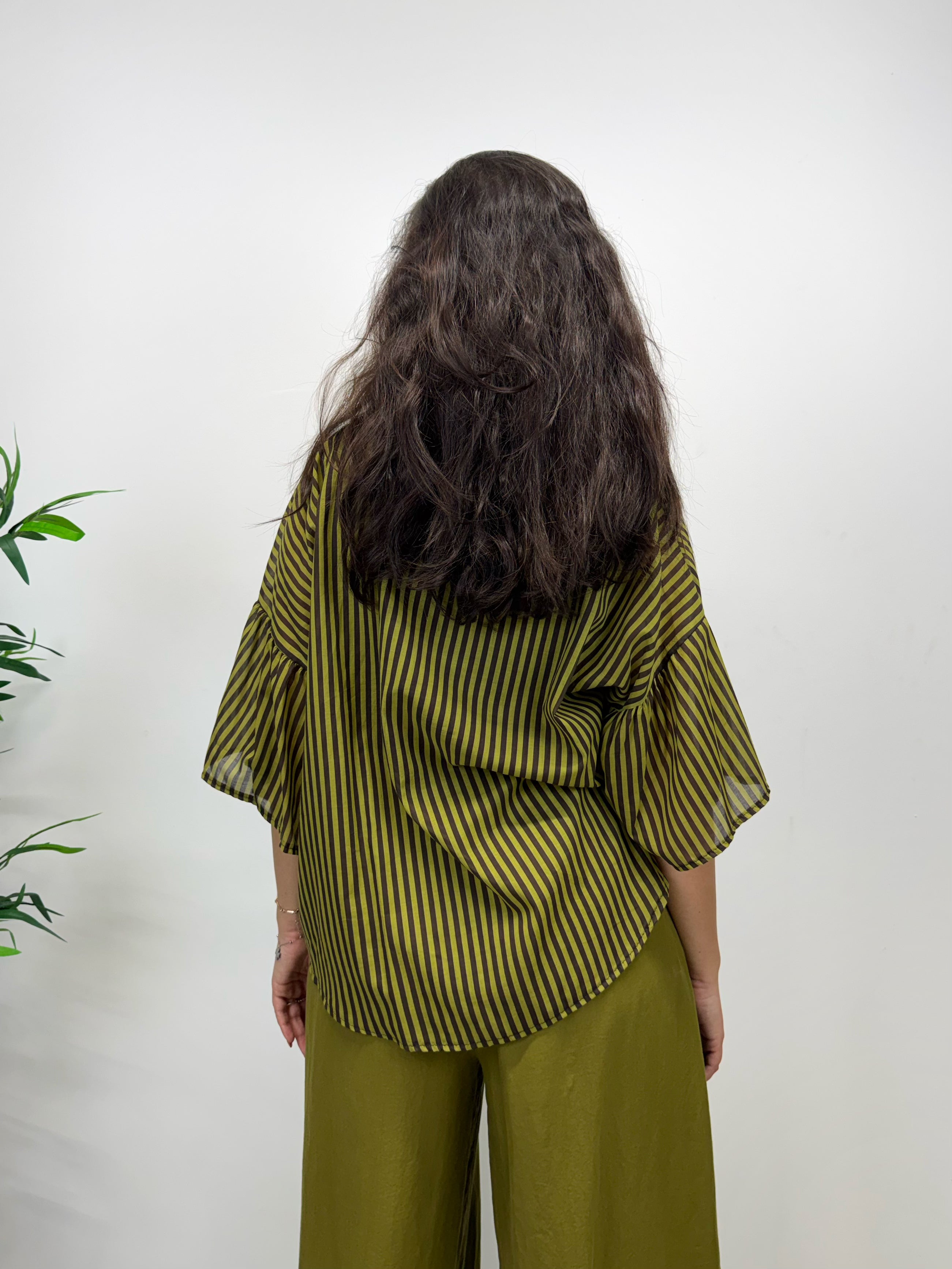 Camicia a righe kiwi