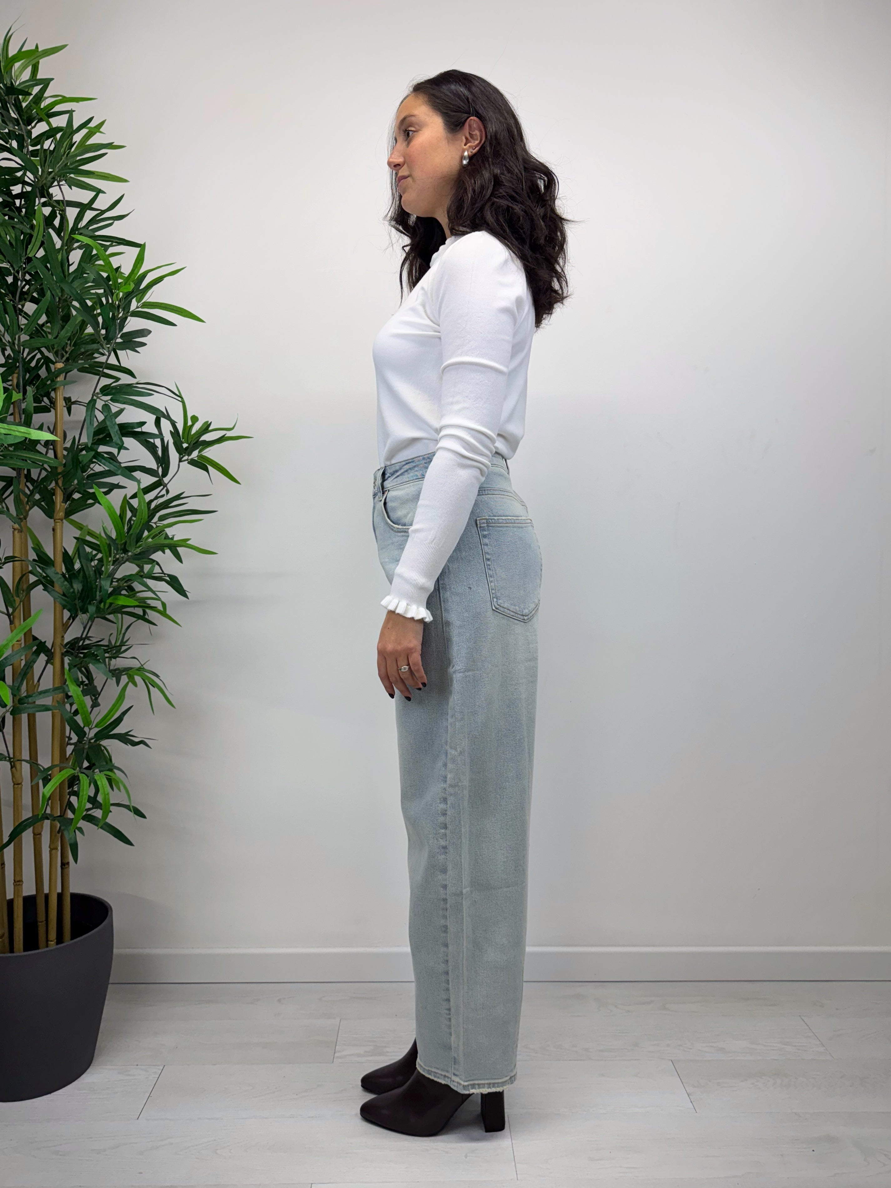 Jeans momfit lavaggio chiaro