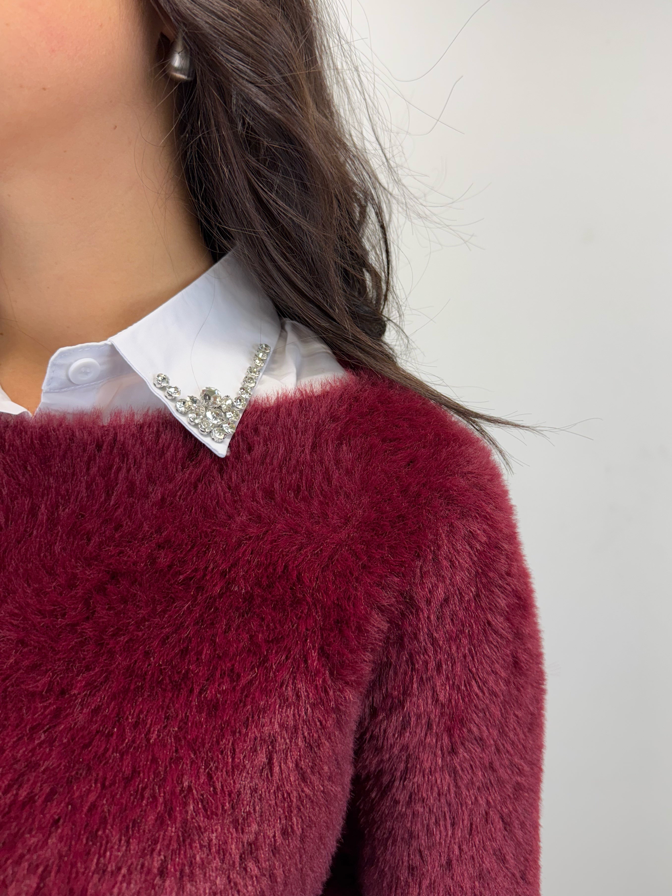 Colletto camicia con strass