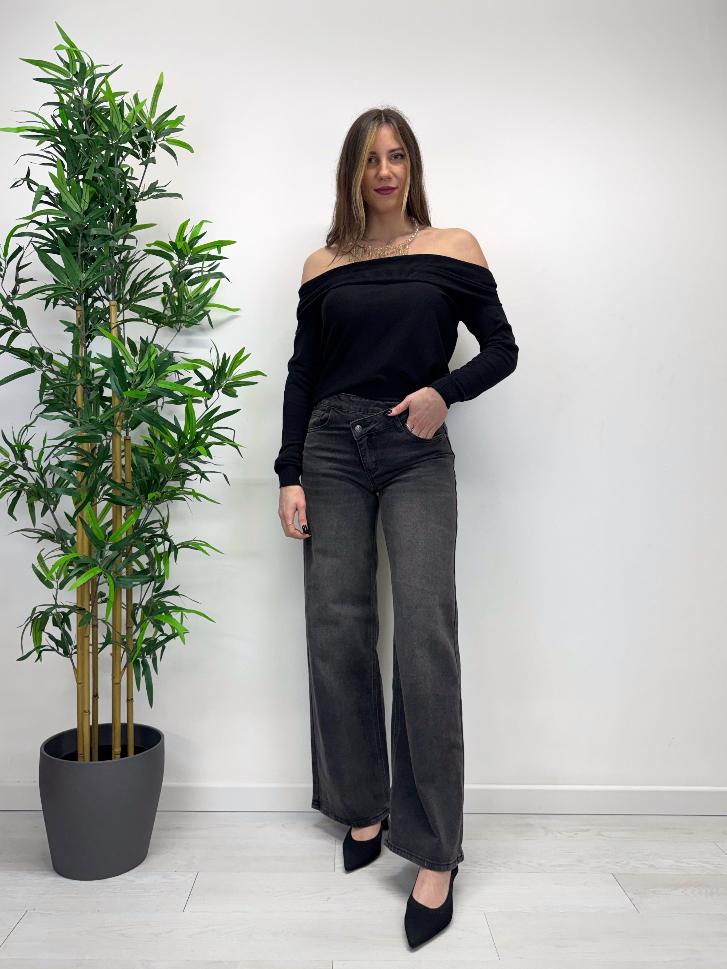 Jeans destroyed grigio scuro