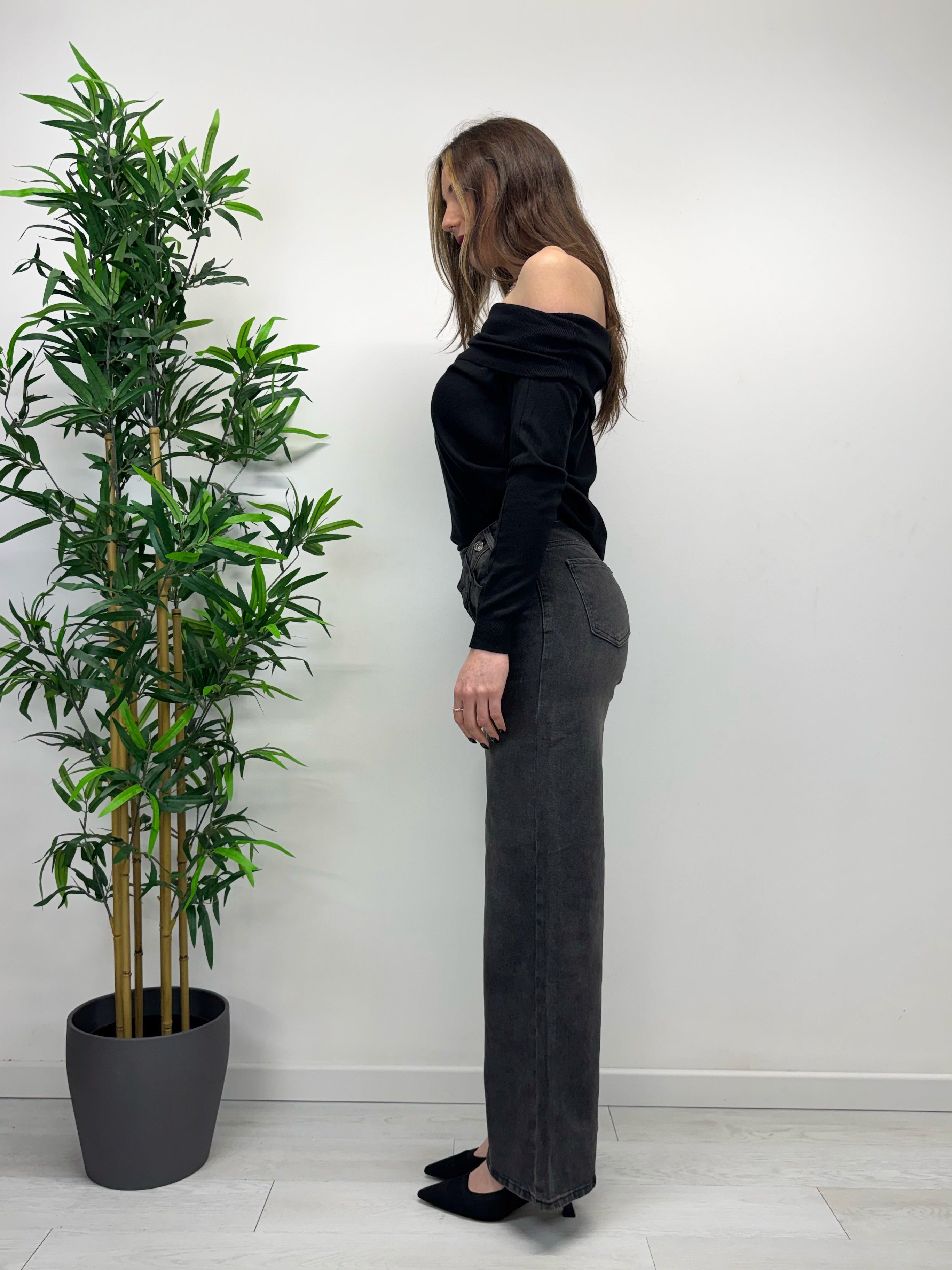 Jeans destroyed grigio scuro